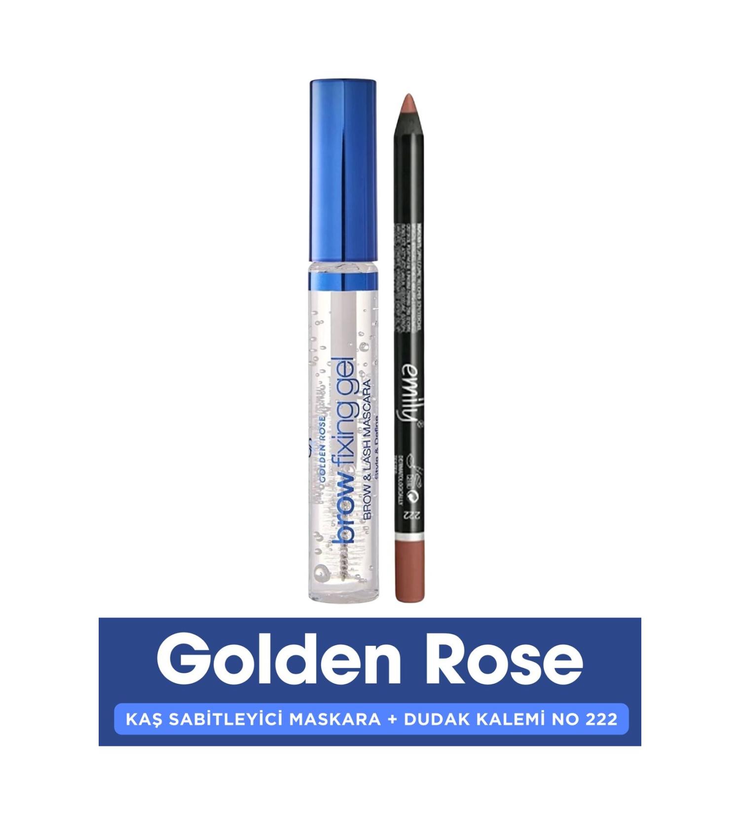 Golden Rose Brow Fixing Gel Brow&Lash Mascara Eyebrow and Eyelash Stabilizer + Emily Lip Pencil 222 - Buy Online on GoSupps.com