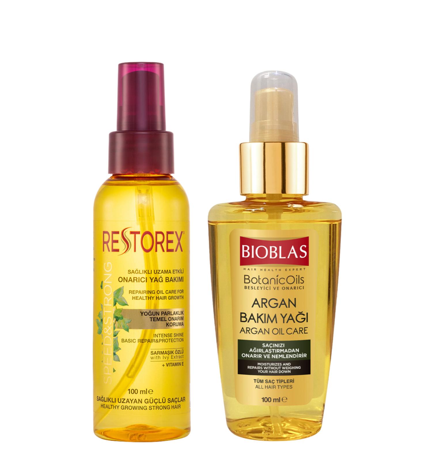 Bioblas Serum Argan Care Oil 100 Ml + Restorex Hair Care Oil Ivy Essence 100 Ml Set