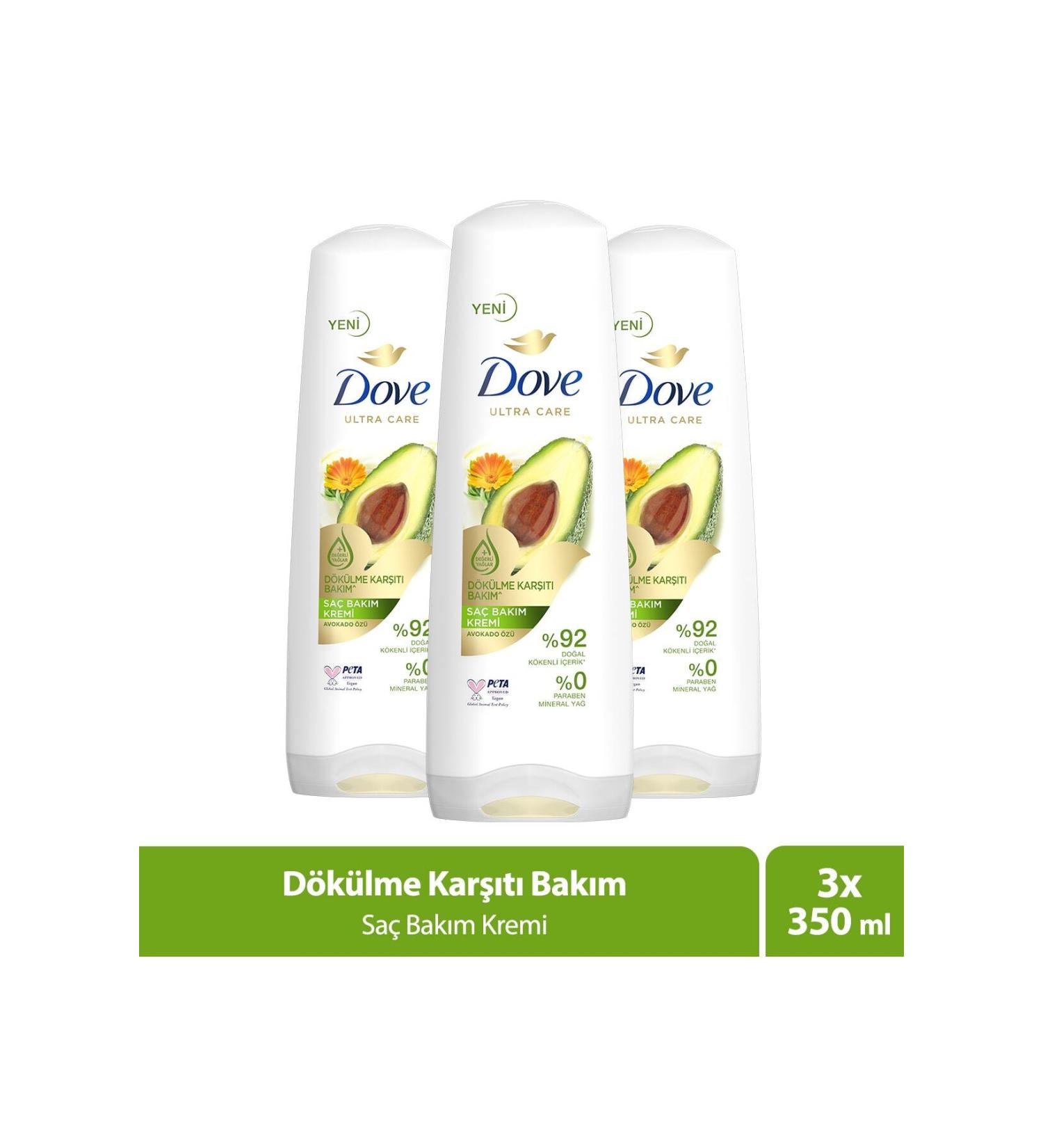 Dove Ultra Care Hair Care Cream Anti-Loss Care Avocado Extract 350 ml x 3