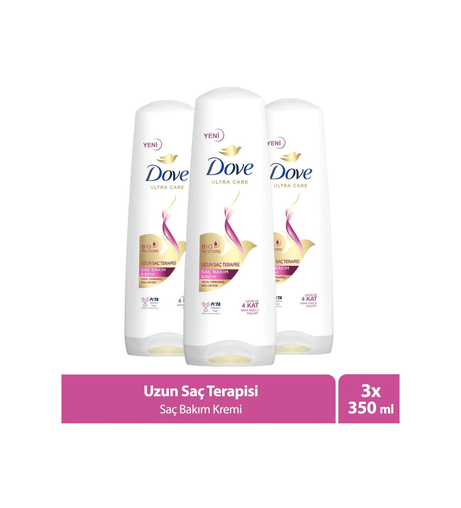 Dove Ultra Care Hair Care Conditioner Long Hair Therapy For Long Damaged Hair 350 Ml X3