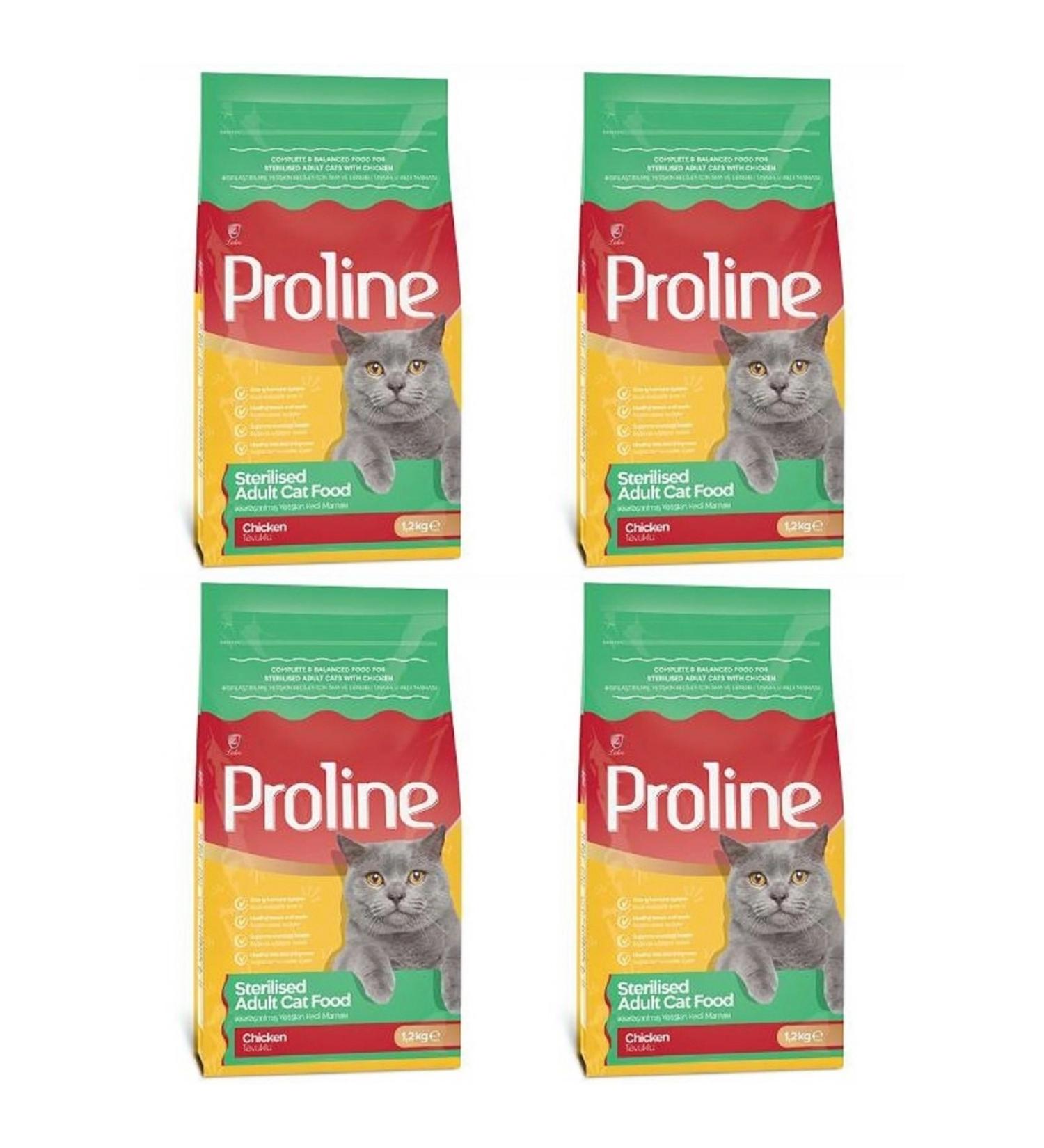 Proline Sterilized Chicken Adult Cat Food 1200 gr X 4 Packages (New Packaging) - Buy Online on GoSupps.com