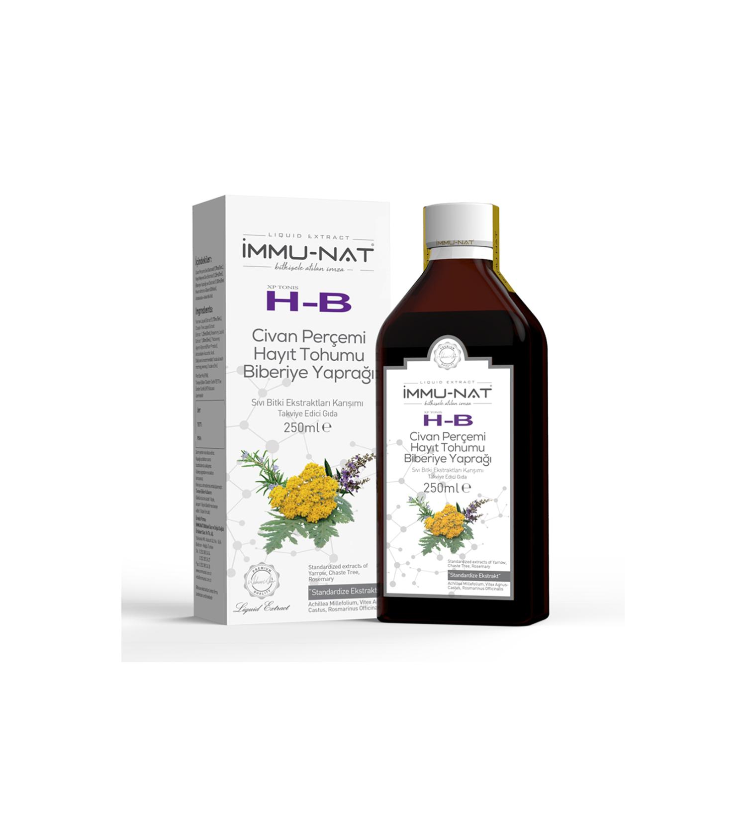 Immu-Nat Tonis HB Yarrow Chaste Tree Seed Rosemary Leaf Extract 250ML