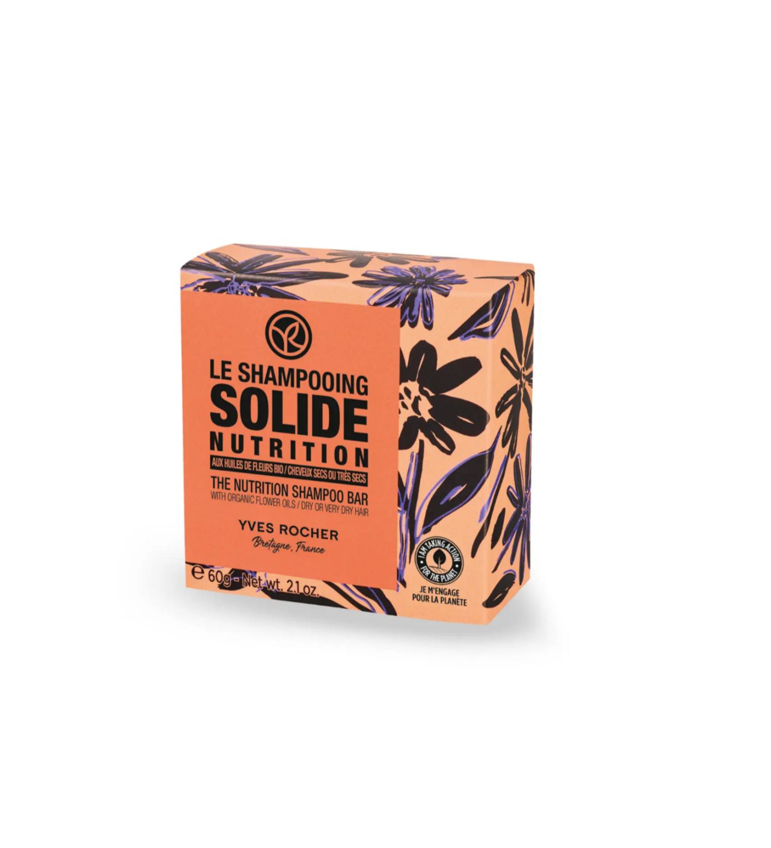 Yves Rocher Nourishing Solid Shampoo Dry Hair Nutrtion Organic flower oils Calendula Chamomile Blue St. John's Wort 60 g - Buy Online on GoSupps.com