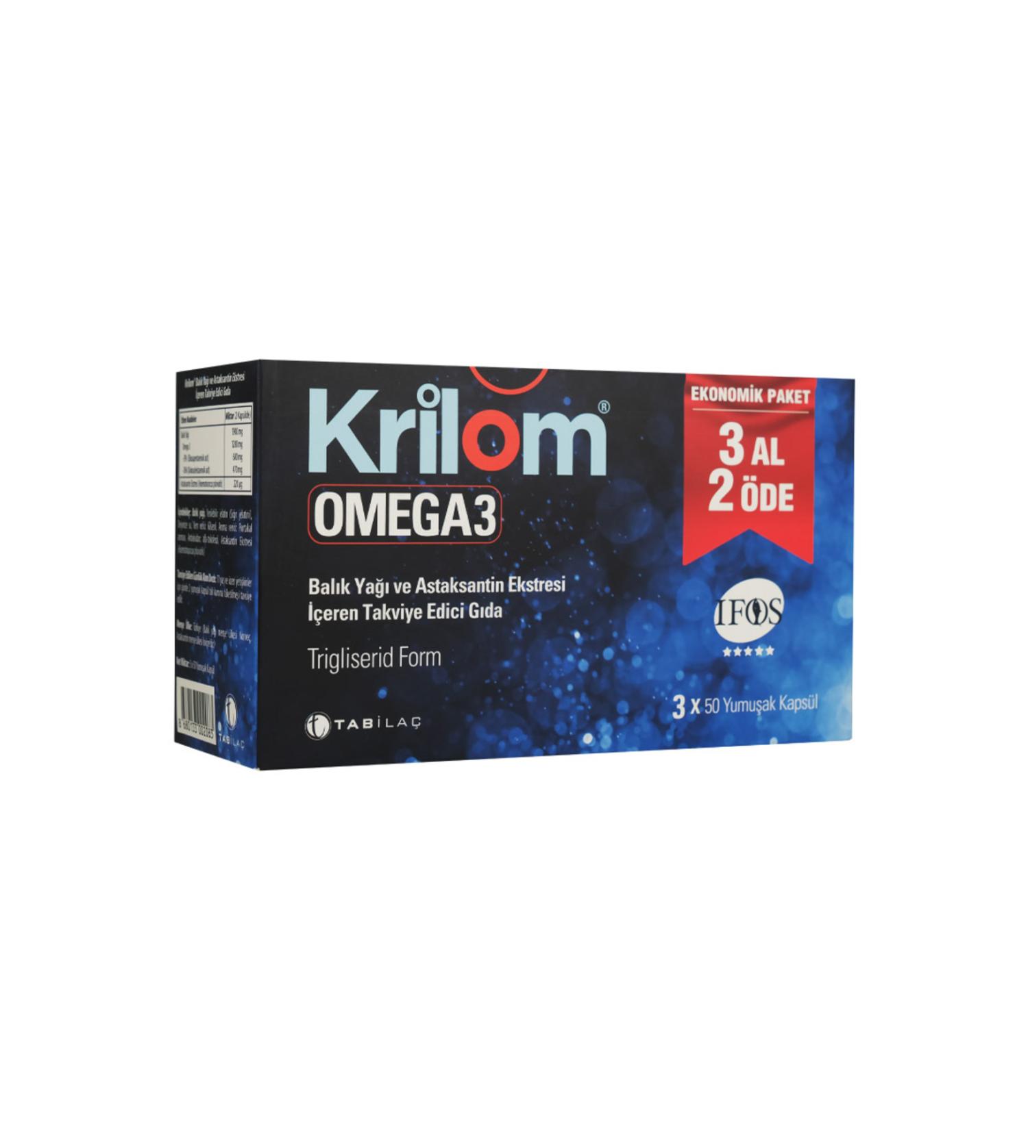 Krilom Omega 3 Astaxanthin 3 X 50 Capsules