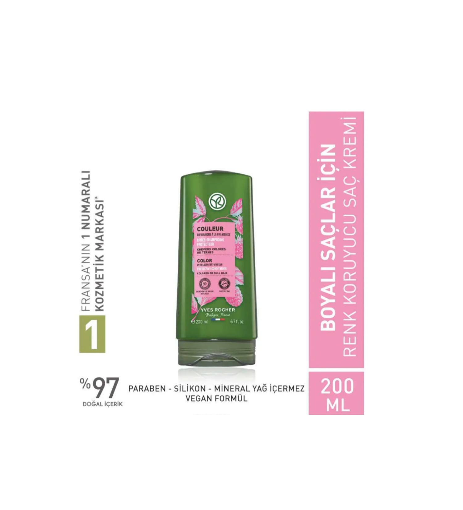 Yves Rocher Color Protecting Conditioner - Dyed Hair / Couleur Raspberry Vinegar & Calendula 200 ml