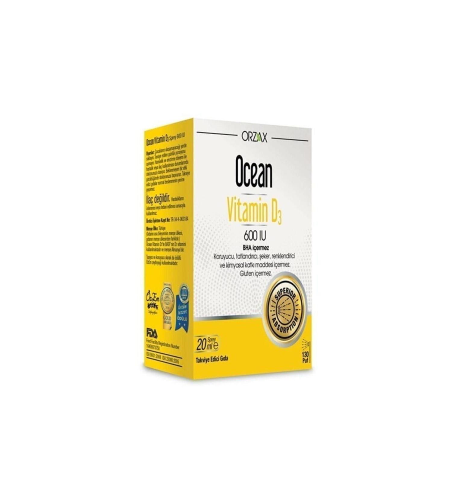 Ocean Vitamin D3 600 Iu Oral Spray 20 Ml