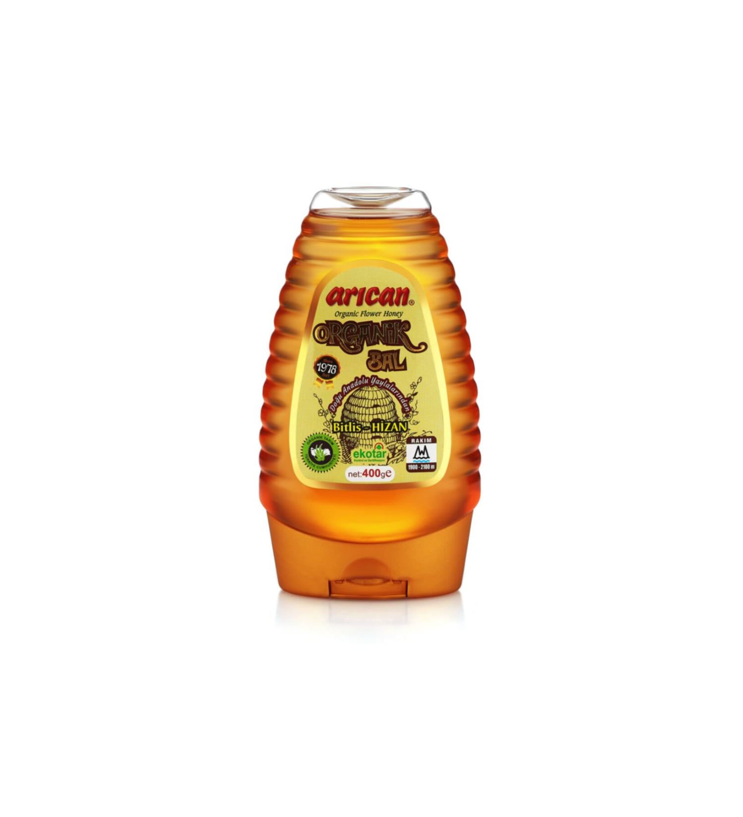 Ar can Bitlis Hizan Organic Pure Honey 400 Gr- Squeezed