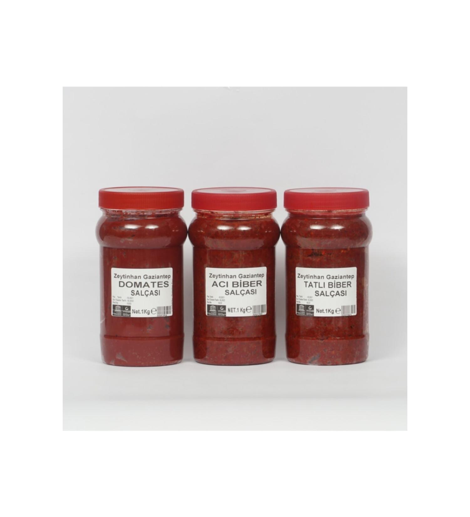 ZEYT NHAN Gaziantep Home Made Paste Set Bitter-Sweet-Tomato 3x1kg 3 pieces - Buy Online on GoSupps.com