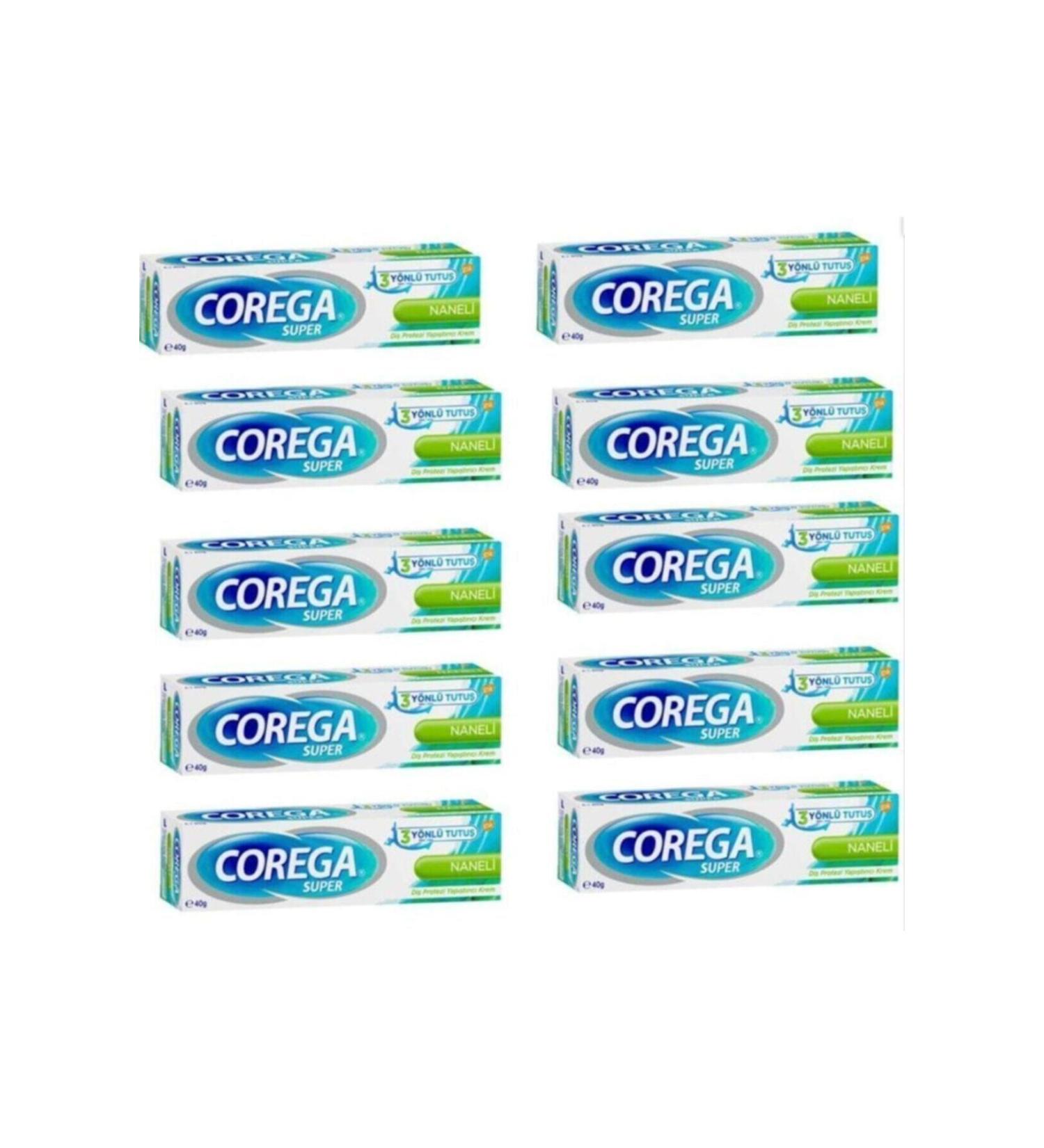 Corega Super Denture Adhesive Mint Cream 40 gr 12 Pieces