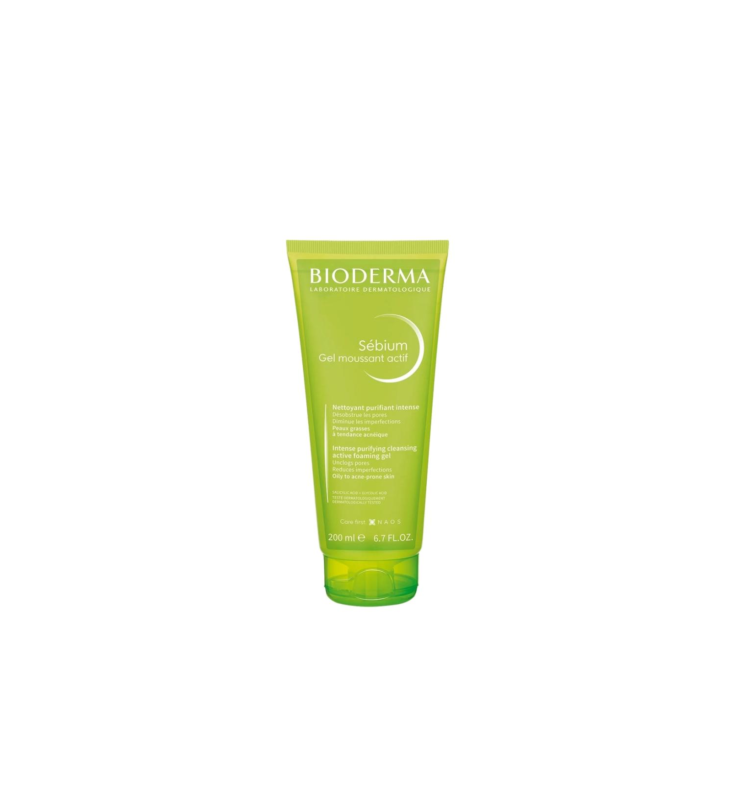 Bioderma Sebium Foaming Gel Active 200 ml Helps Prevent Acne Pimples and Blackheads...