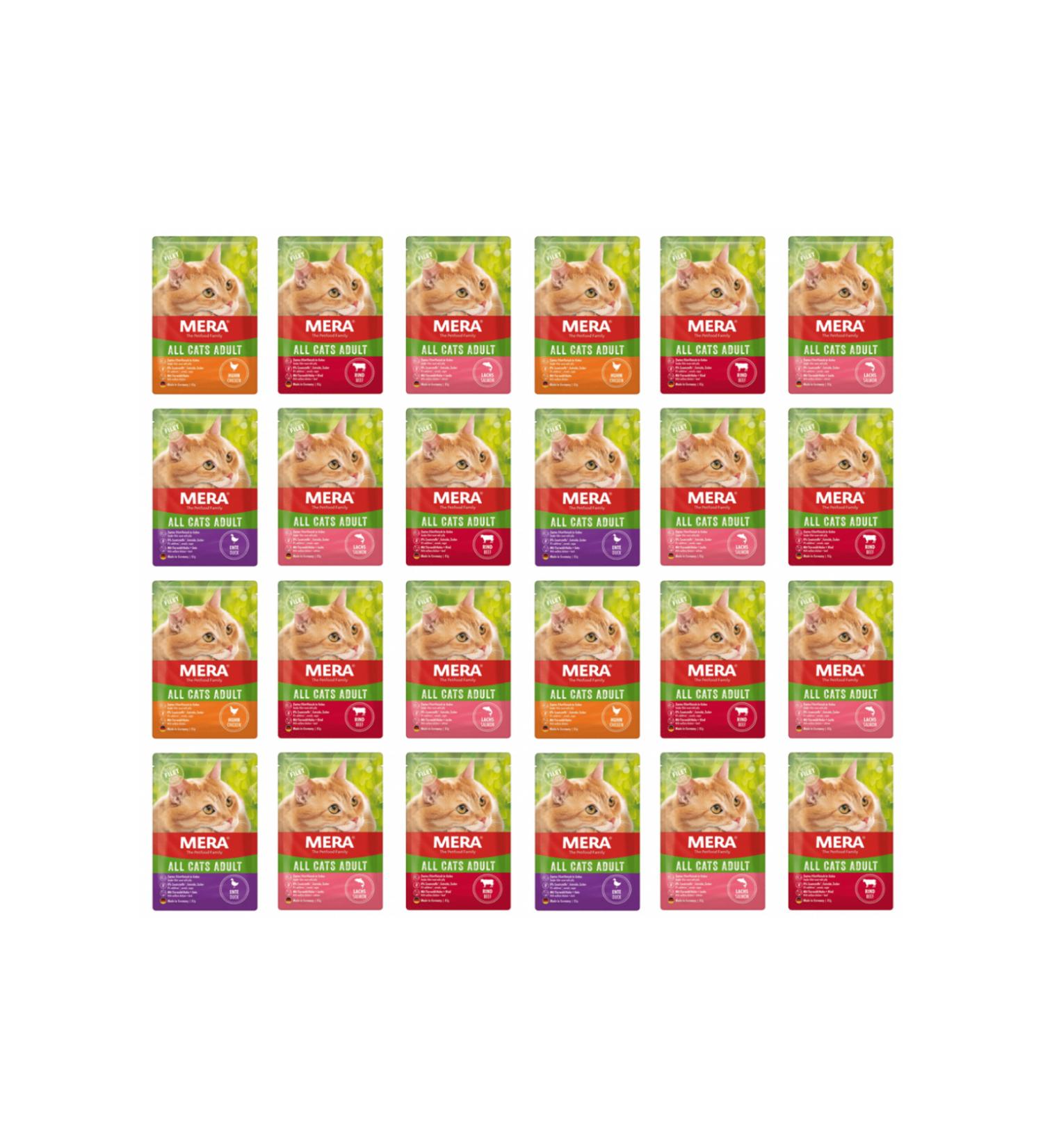 Mera Wet Food Grain-Free Wet Cat Food Mixed Package 24 X 85 Gr Pouch / Canned