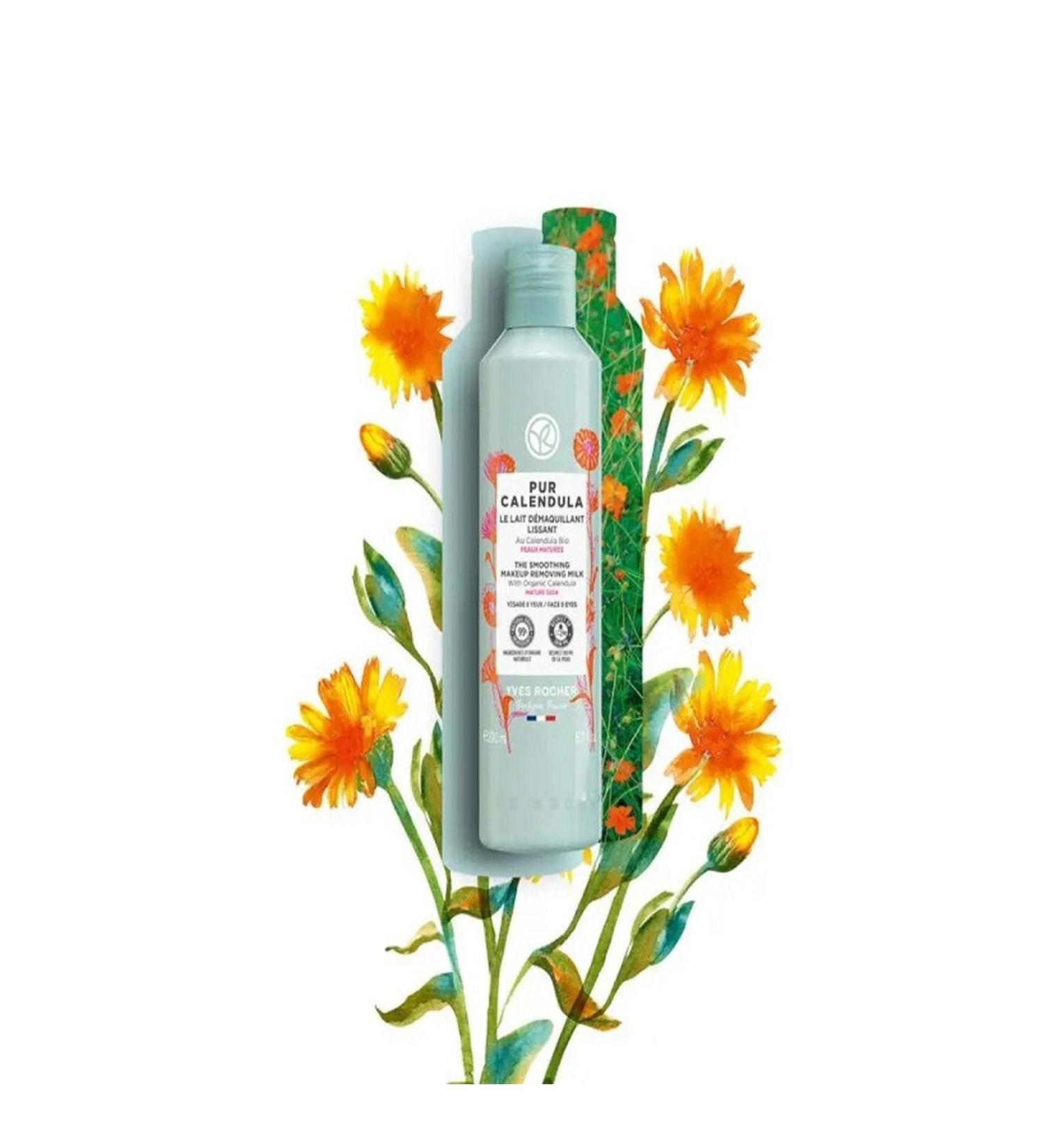 Yves Rocher Cleansing Milk - Anti-Wrinkle Pur Calendula Nourishing for Mature Skin - Prebiotic - Buy Online on GoSupps.com