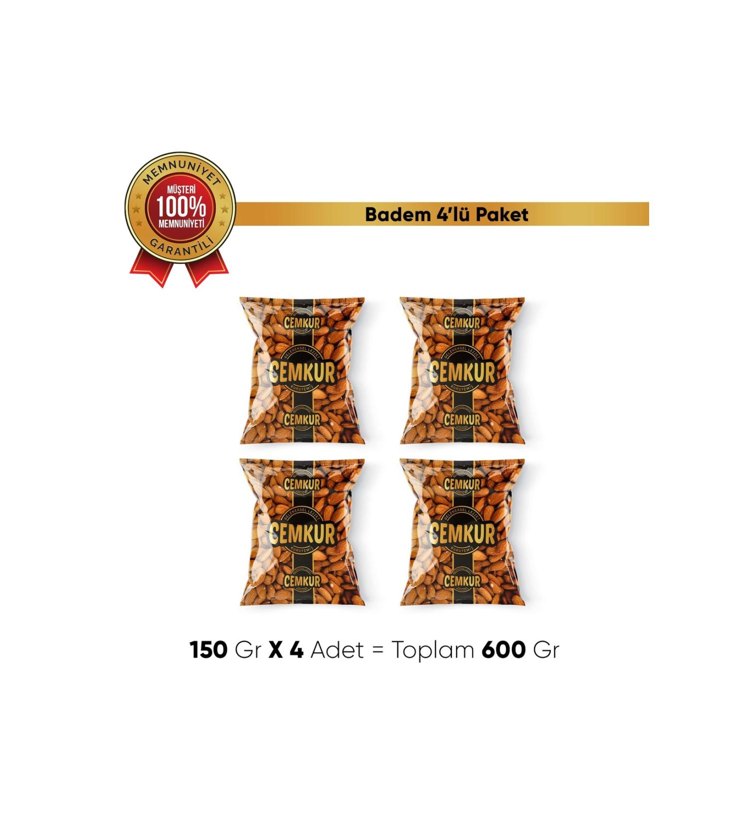 CEMKUR NUTS Roasted Almond Kernels 150 gr x 4 Pieces