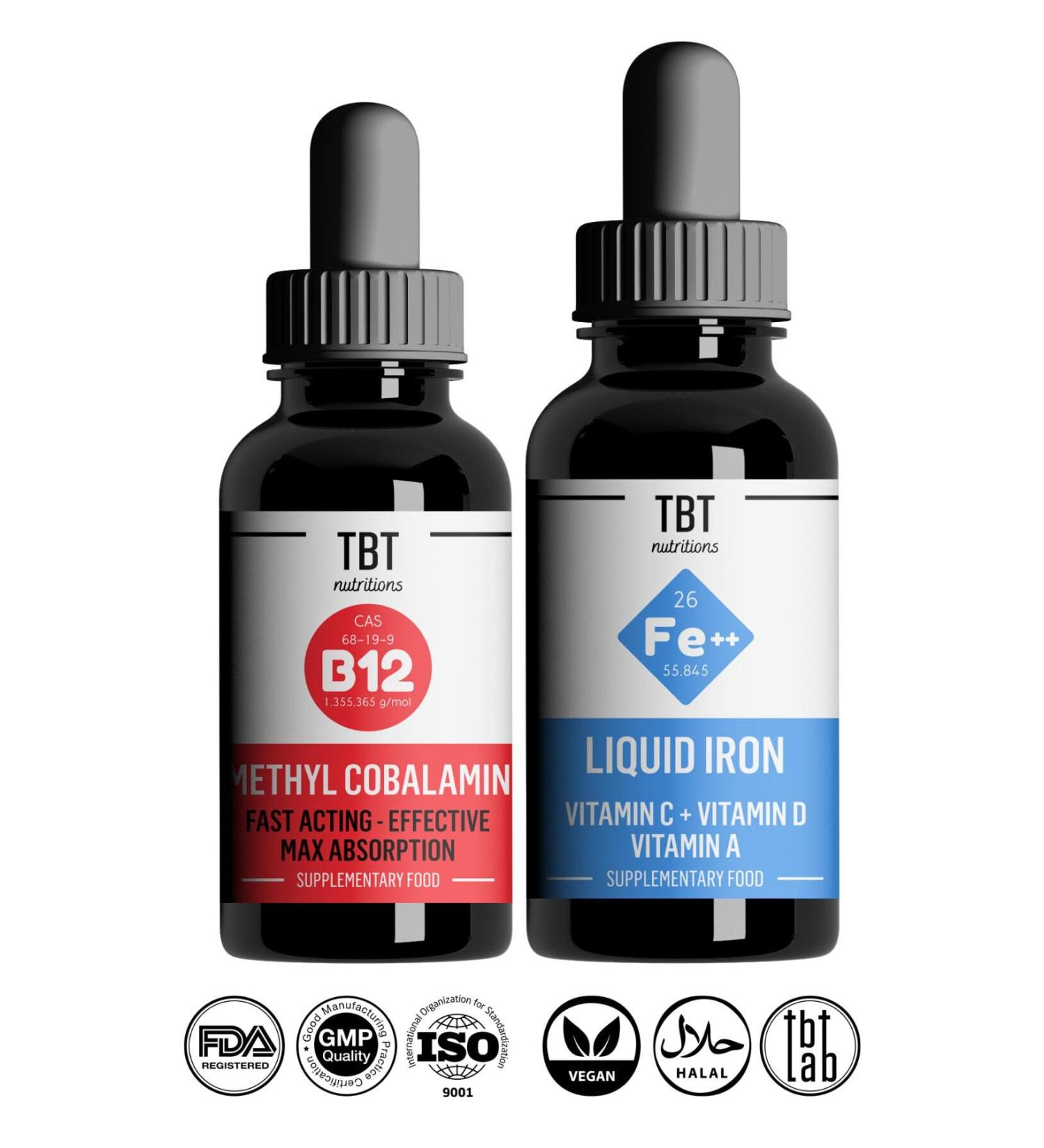 Tabitat Natural Iron + B12 Drops Super Duo Set - Iron + Vitamin B12 + Vitamin Cda - Buy Online on GoSupps.com
