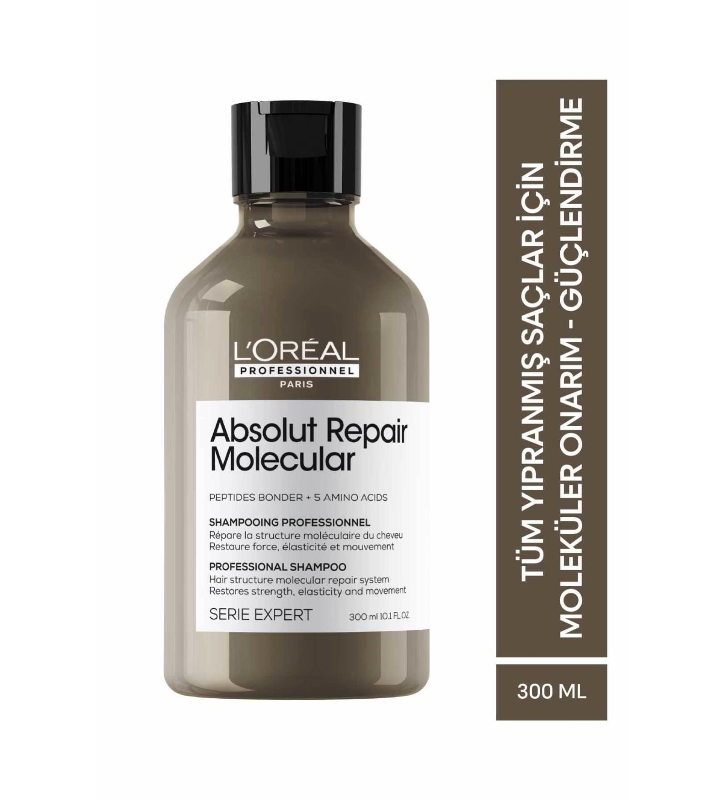 L'oreal Professionnel Serie Expert Absolut Repair Molecular Purifying Shampoo for All Damaged Hair 300 ml-NTRB5- - Buy Online on GoSupps.com