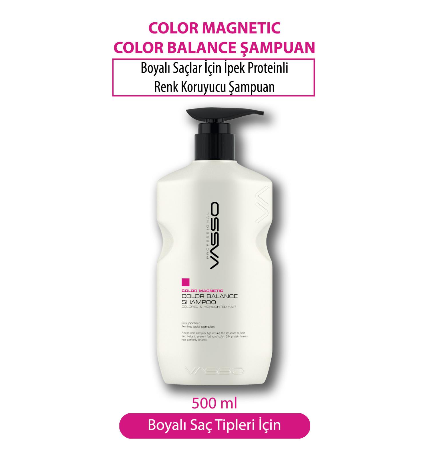 VASSO WOMEN Silk Protein Shine and Vitality Shampoo for Dyed Hair - Color Magnetic 500 ml - Buy Online on GoSupps.com