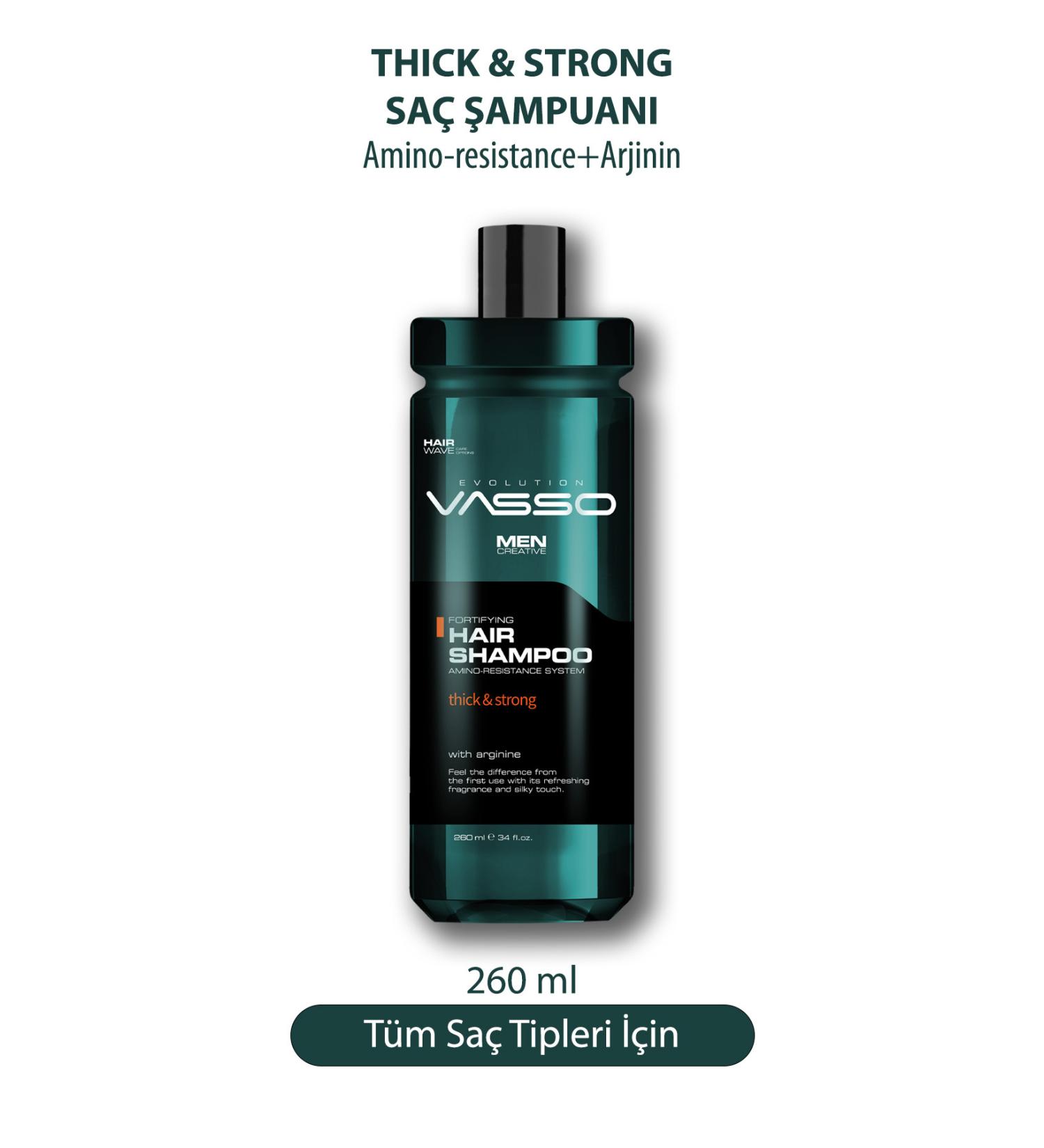 Vasso Men Vasso Hair Sampoo Thick & Strong Hair Shampoo 260 Ml - Buy Online on GoSupps.com