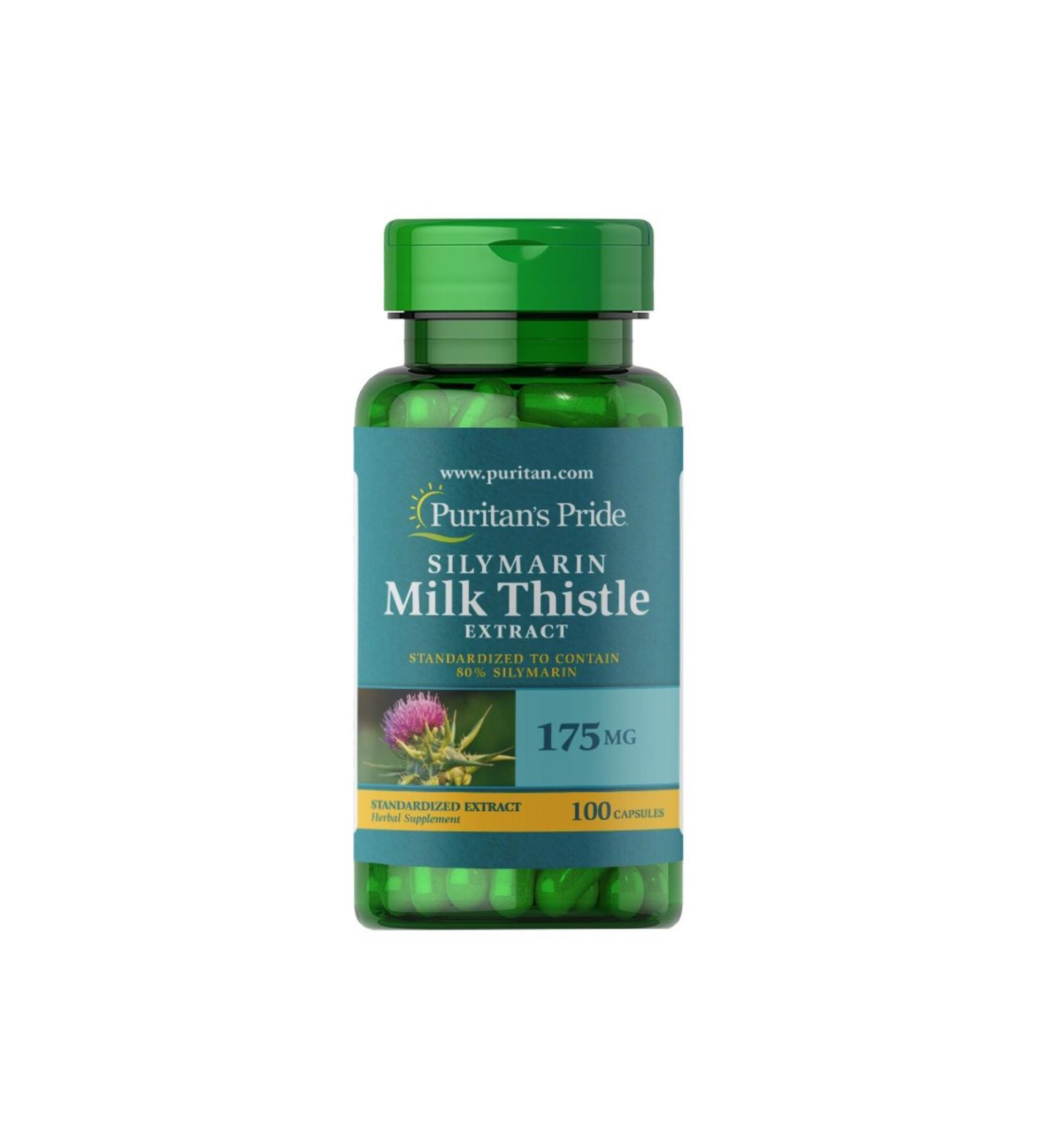 Puritan's Pride Silymarin Milk Thistle Extract 175 Mg 100 Capsules