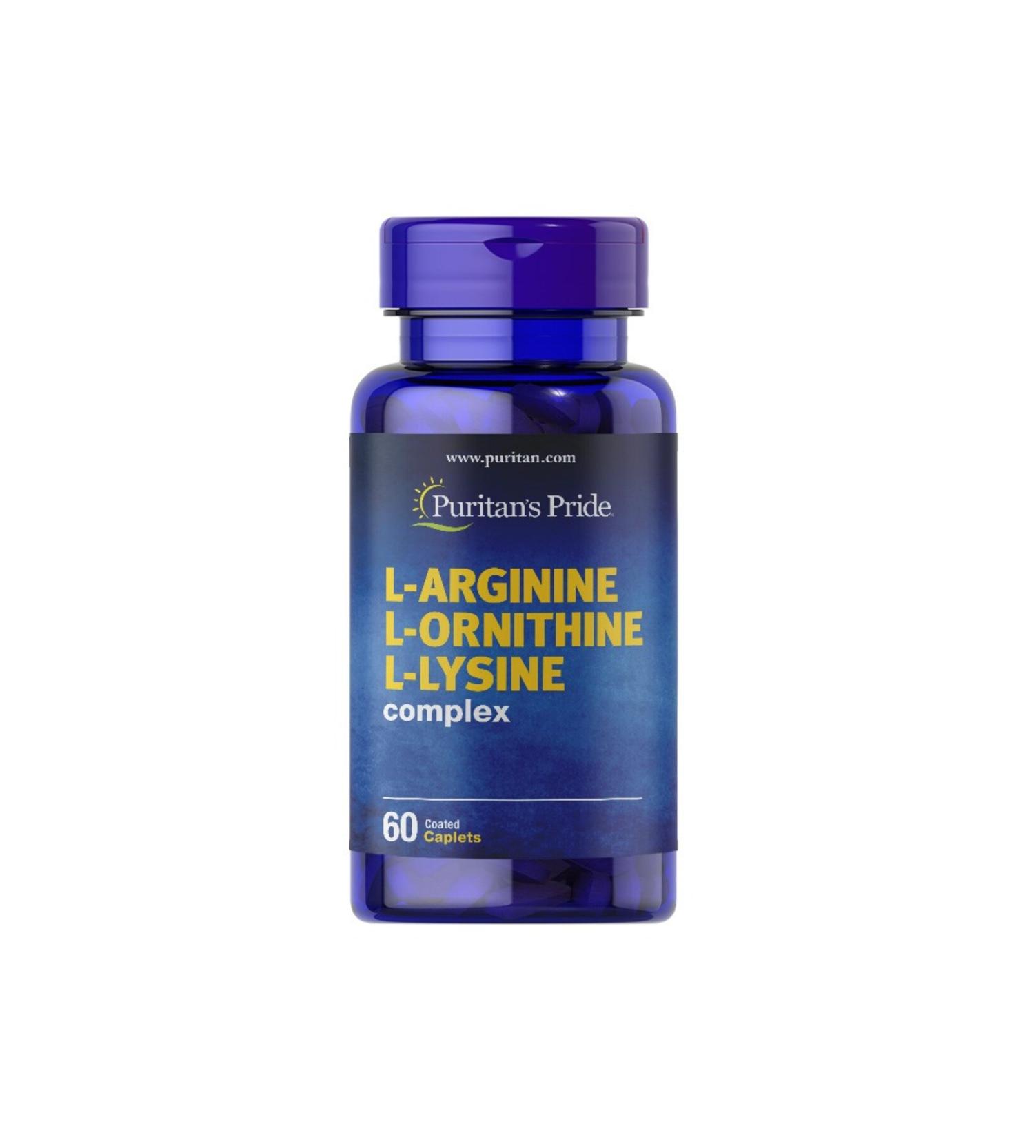 Puritan's Pride L-arginine L-ornithine L-lysine Complex 60 Tablets