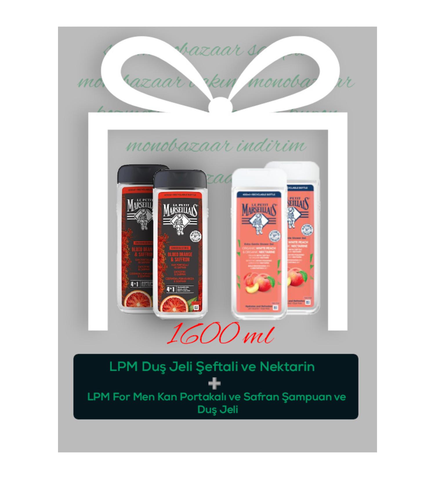 Le Petit Marseillais LPM Shower Gel Peach & Nectarine and LPM For Men Blood Orange & Saffron Shampoo & Shower Gel