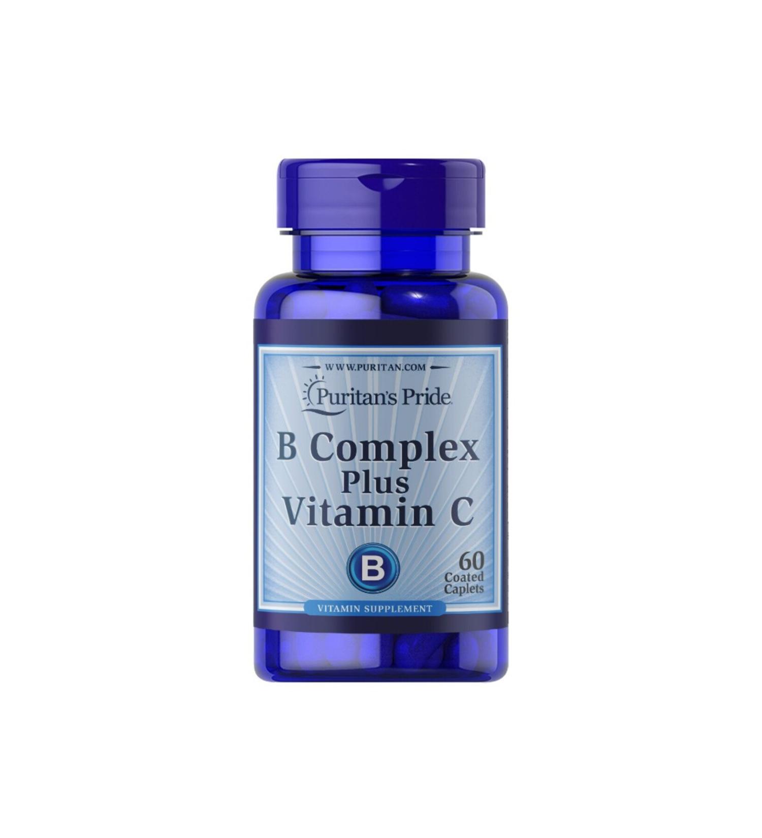 Puritan's Pride B Complex Plus Vitamin C 500 Mg 60 Tablets