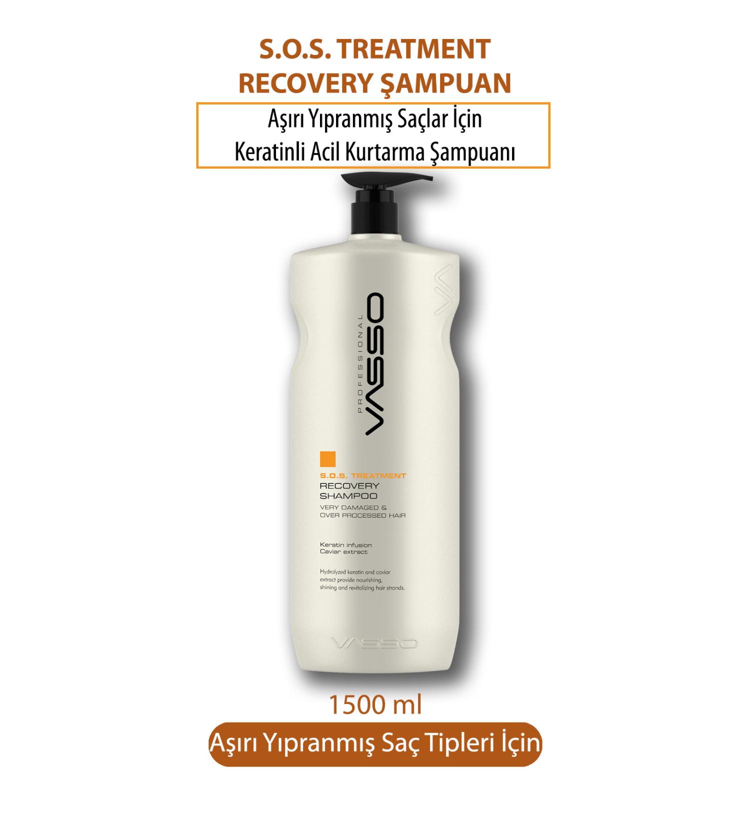 VASSO WOMEN Emergency Rescue Care Shampoo with Keratin and Caviar Extract for Extremely Damaged Hair 1500 ml - Buy Online on GoSupps.com