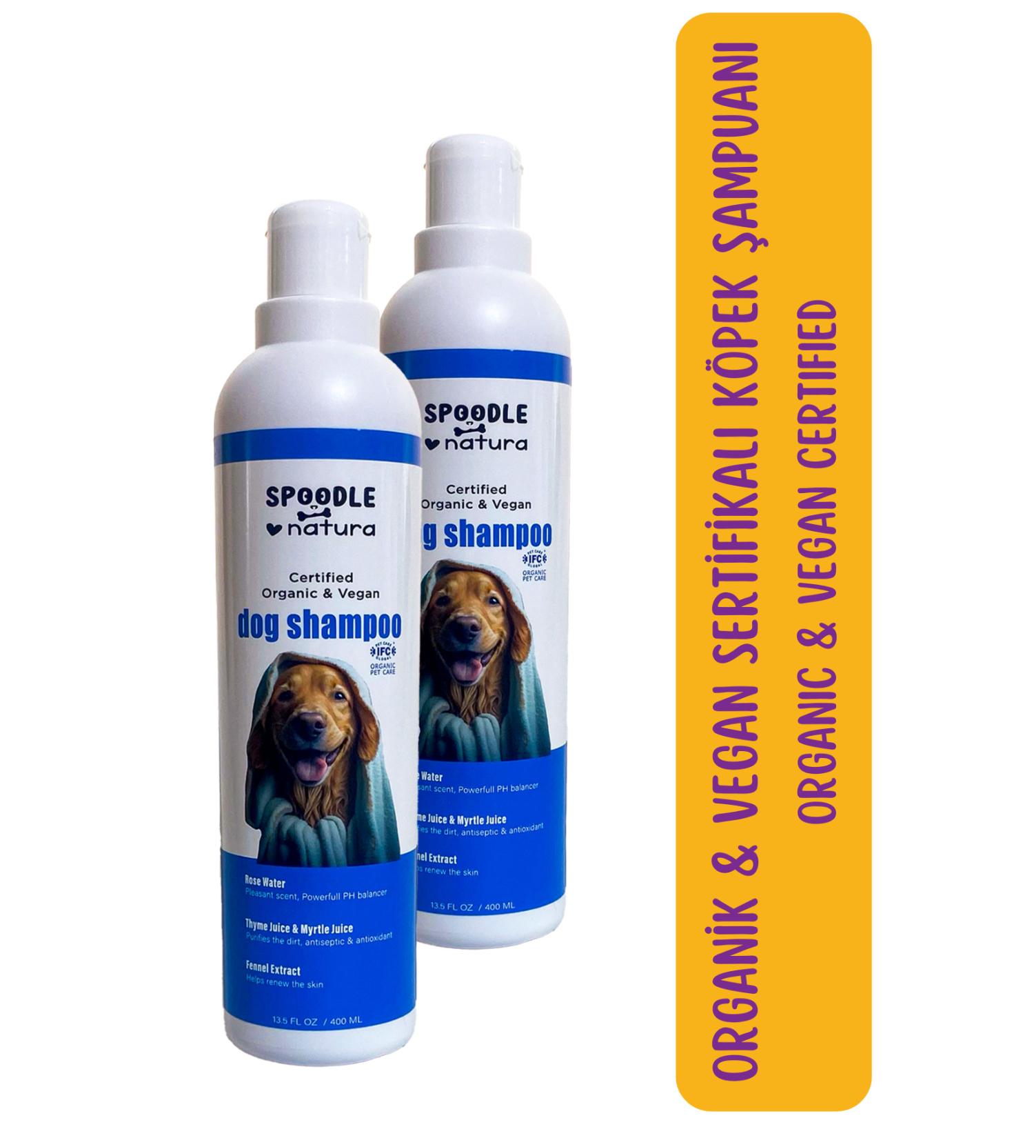 Spoodle Natura Organic & Vegan Certified Natural Pet (CAT-DOG) Shampoo 400ml X2