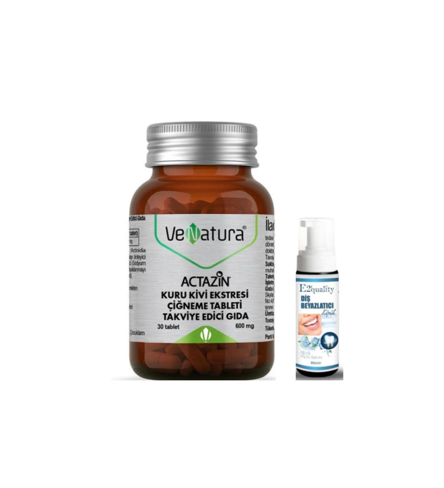 Venatura Actazin Dry Kiwi Extract Chewable Tablet Food Supplement 30 Tablets - Teeth Whitening