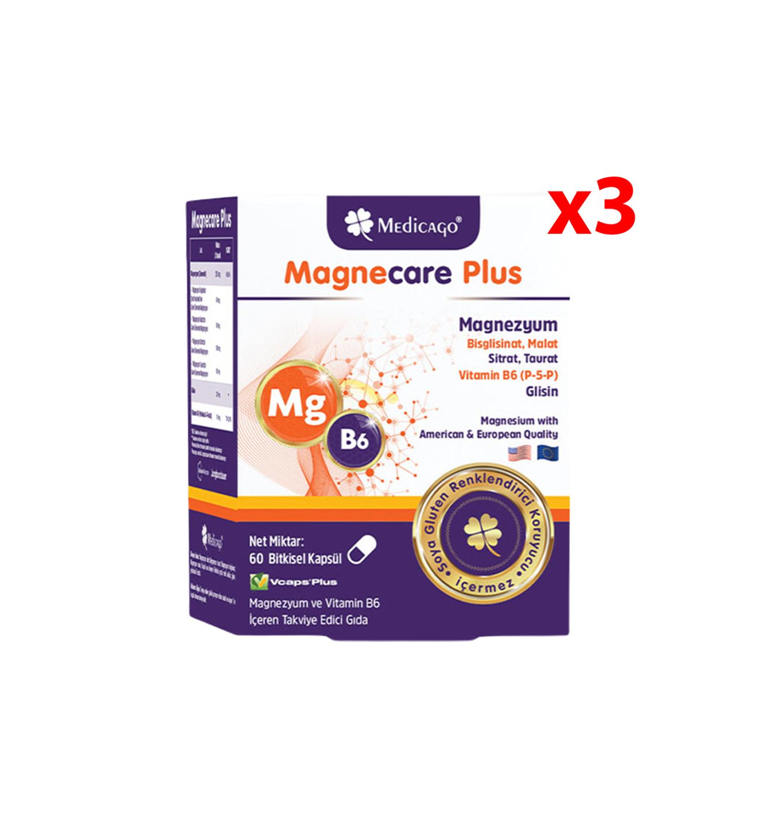 MedicaGo Magnecare Plus 60 Tablets - 3 Pieces