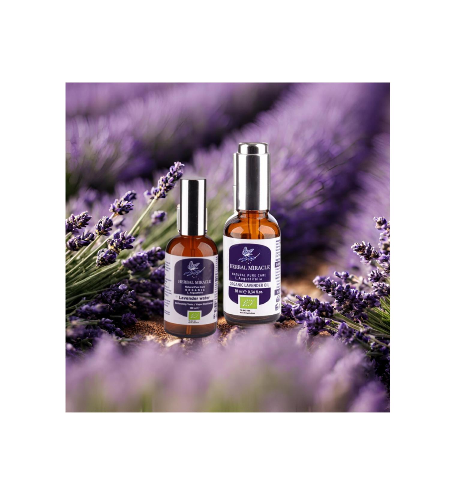 HERBAL MIRACLE ORGANIC LAVENDER OIL AND LAVENDER WATER SET