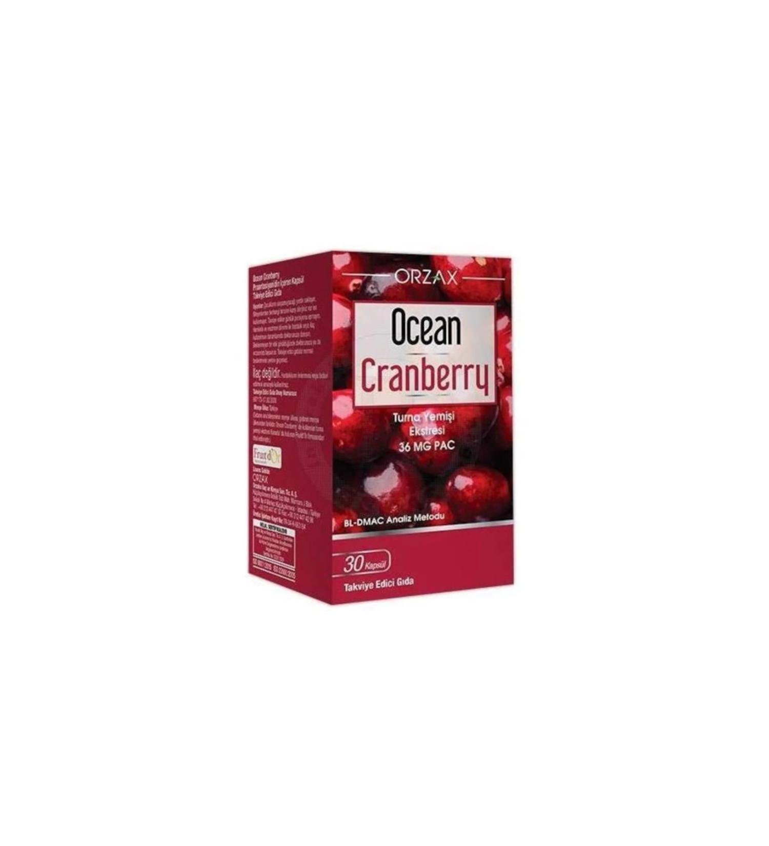 Ocean Cranberry Cranberry Extract 36 mg Pac 30 Capsules Cranberry Containing Supplementary Food