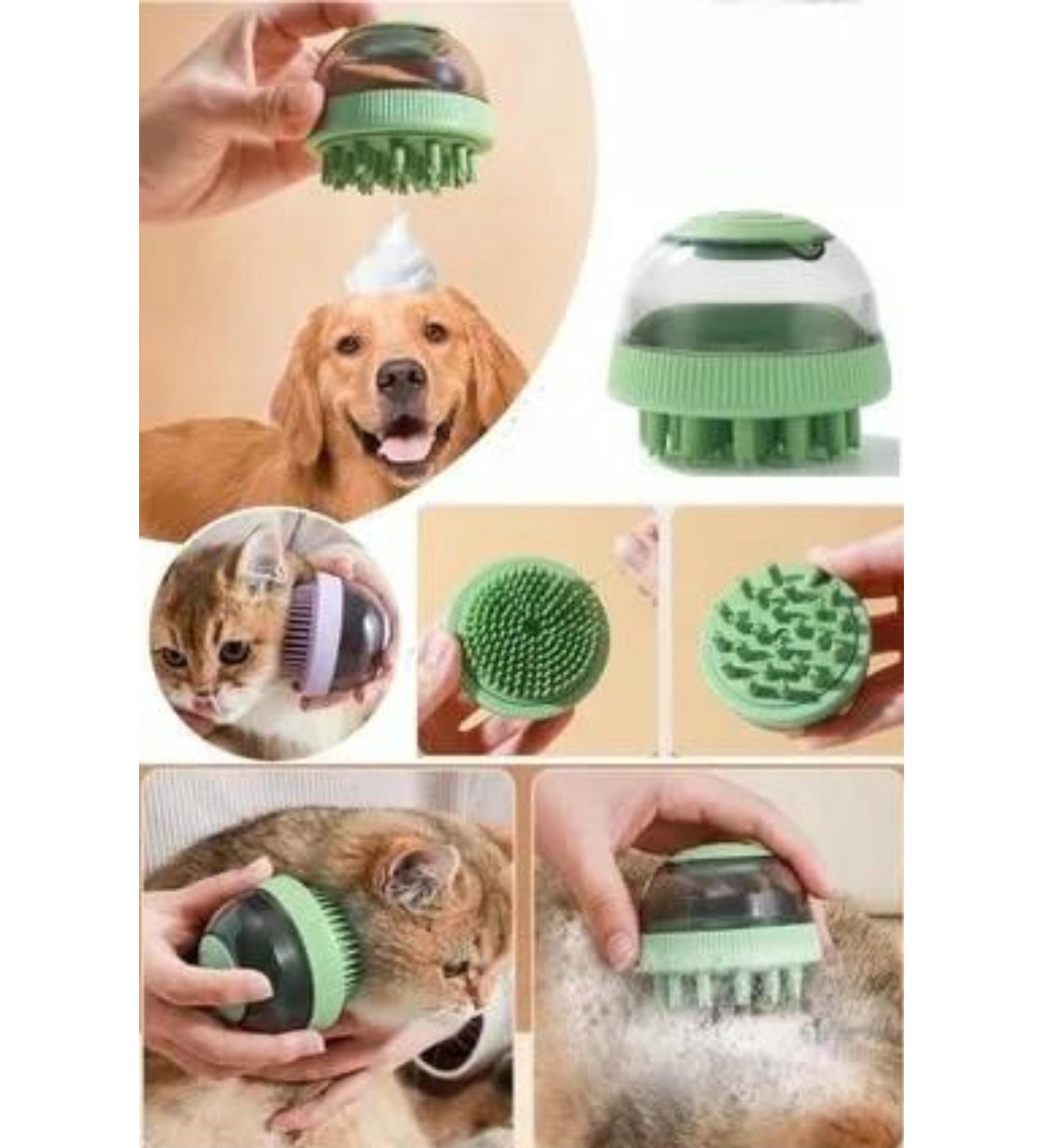 Demirhan Shampoo Tank Cat and Dog Pet Washing Brush with 2 Heads