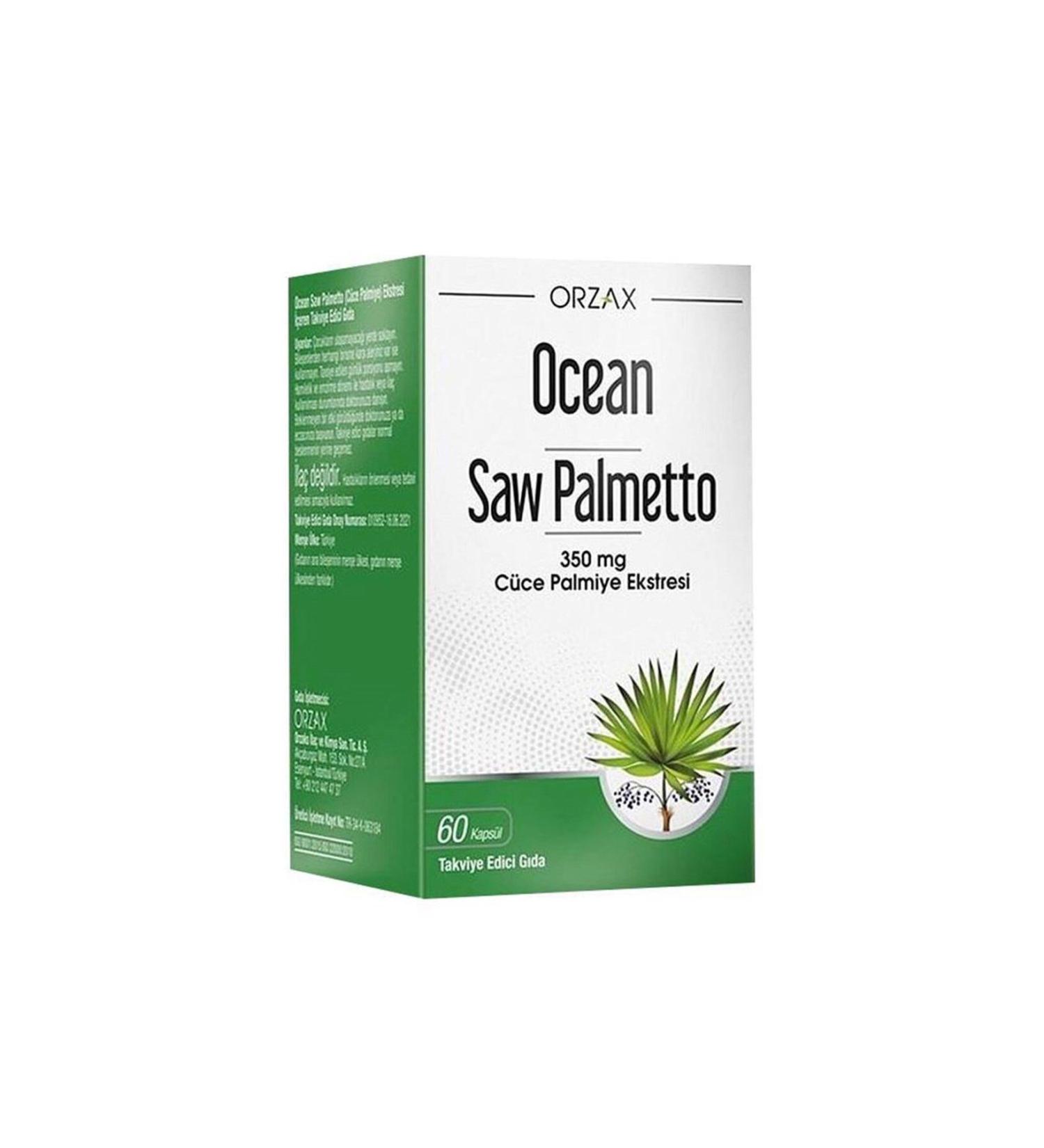 Ocean Saw Palmetto 350 mg 60 Capsules Dwarf Saw Palmetto Extract Containing Supplementary Food