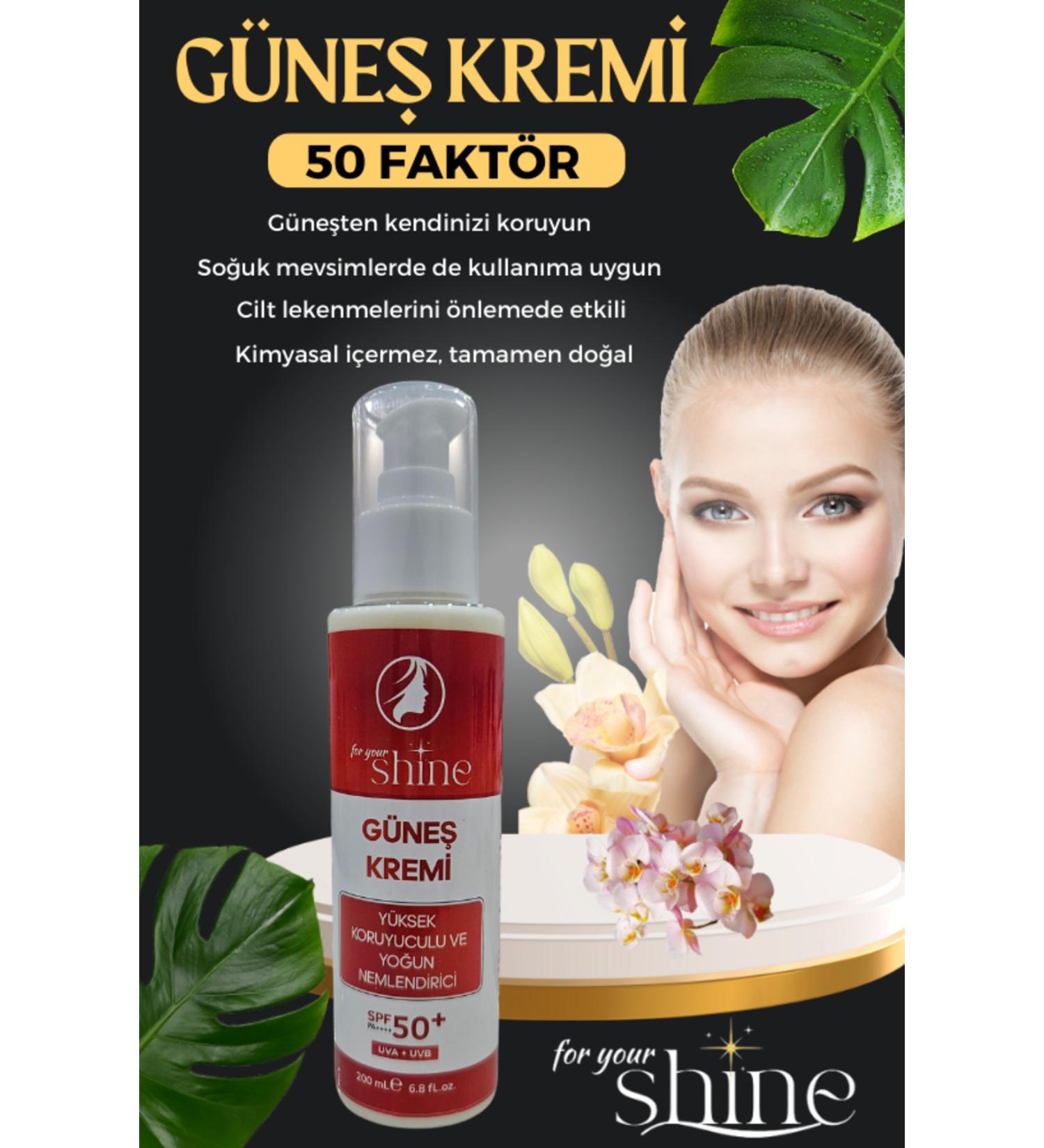 For Your Shine Sun Cream High Protection and Intensive Moisturizer 50 Spf 200 ml