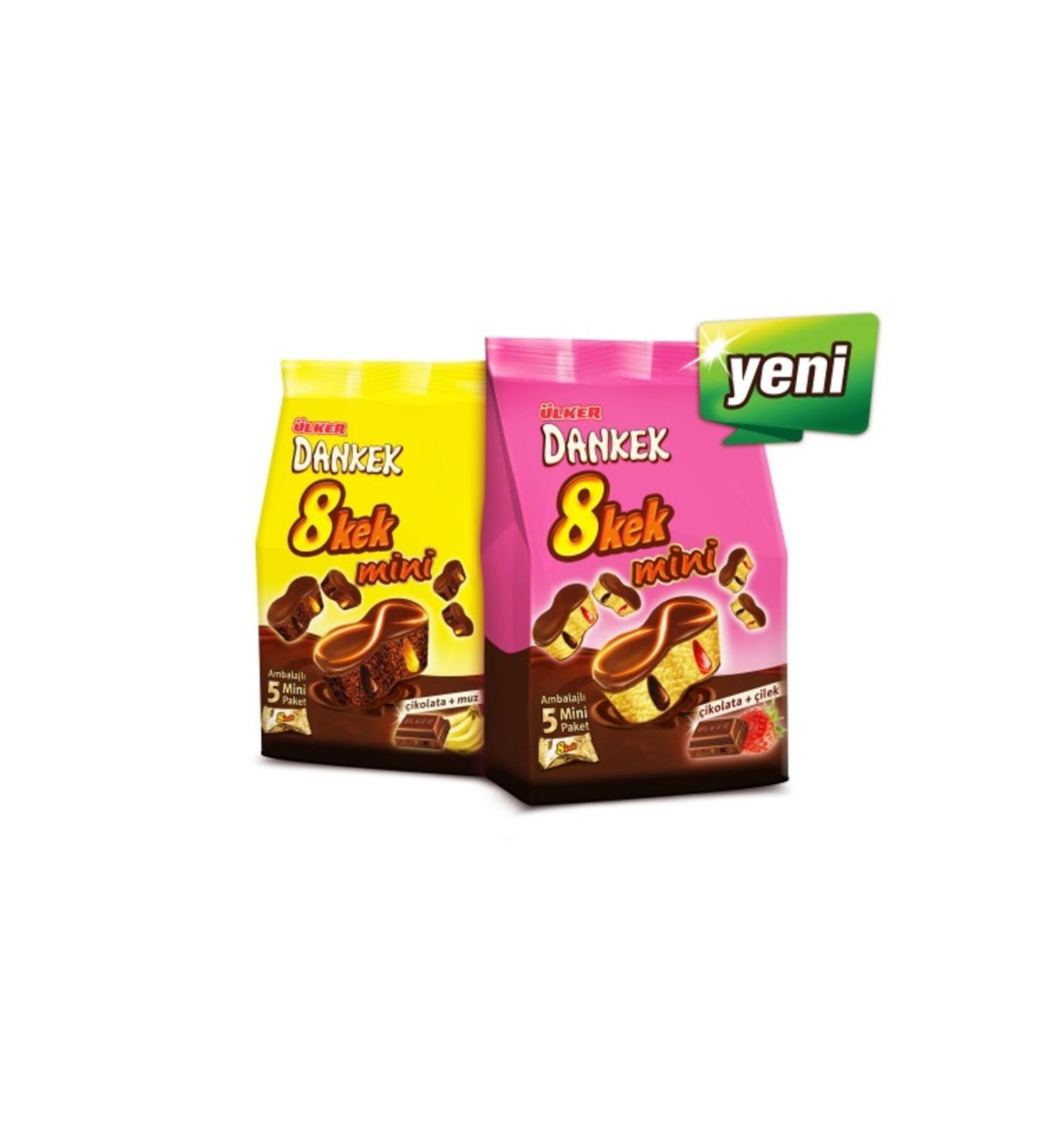 Ulker Dankek Mini 8 Cake Banana 80 Gr & Dankek 8 Cake Strawberry 80 Gr