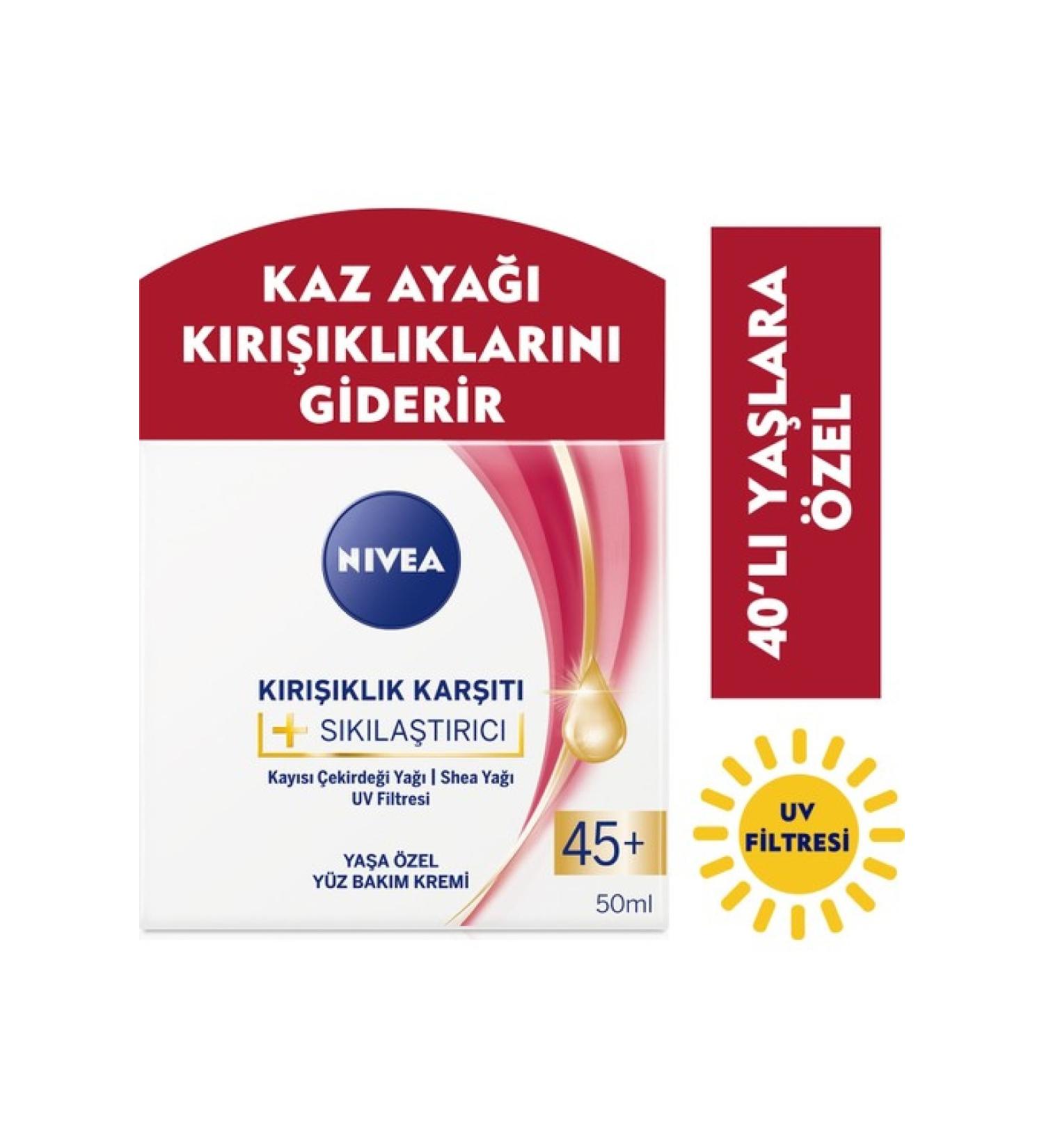 NIVEA Face Cream Firming - Anti-Wrinkle 45+ 50 ml - Buy Online on GoSupps.com