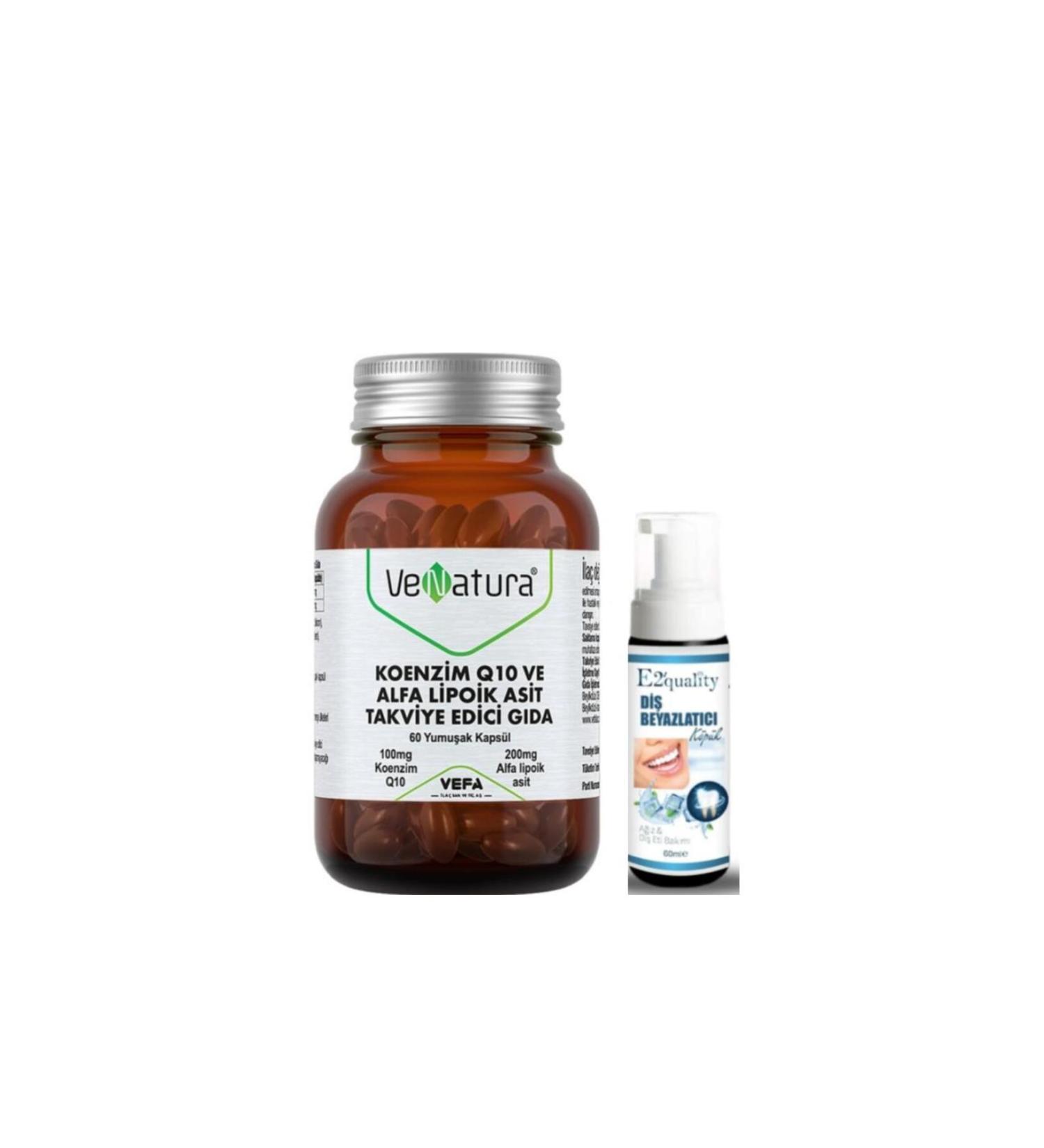 Venatura Coenzyme Q10 and Alpha Lipoic Acid 60 Softgels + Teeth Whitening Foam
