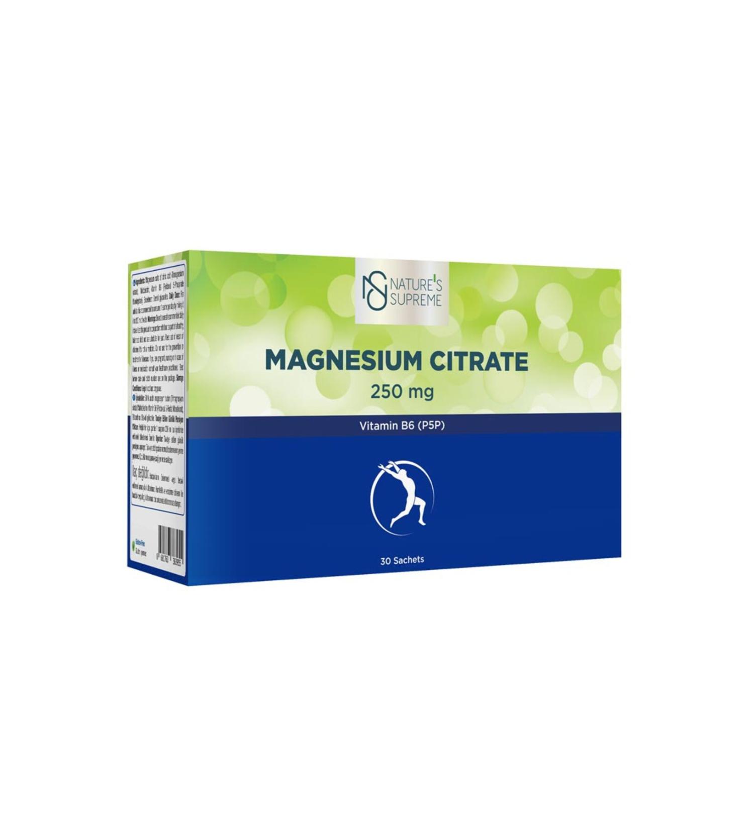 Natures Supreme Magnesium Citrate Vitamin B6 (P5P) 30 Sachets - Buy Online on GoSupps.com