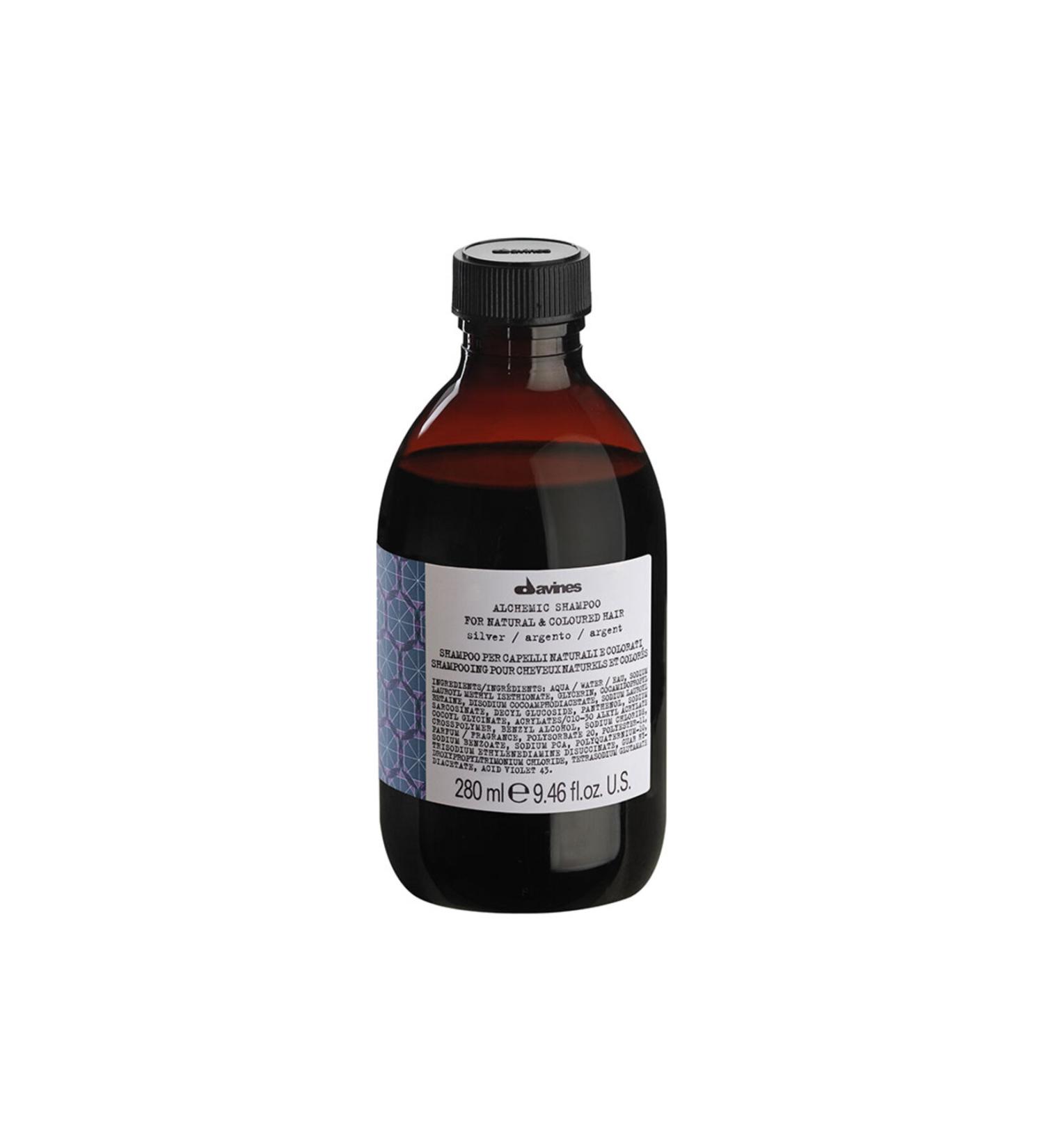 Davines Alchemic Silver Anti-Orange Purple Toning Shampoo for Blonde and White Hair (280ml)