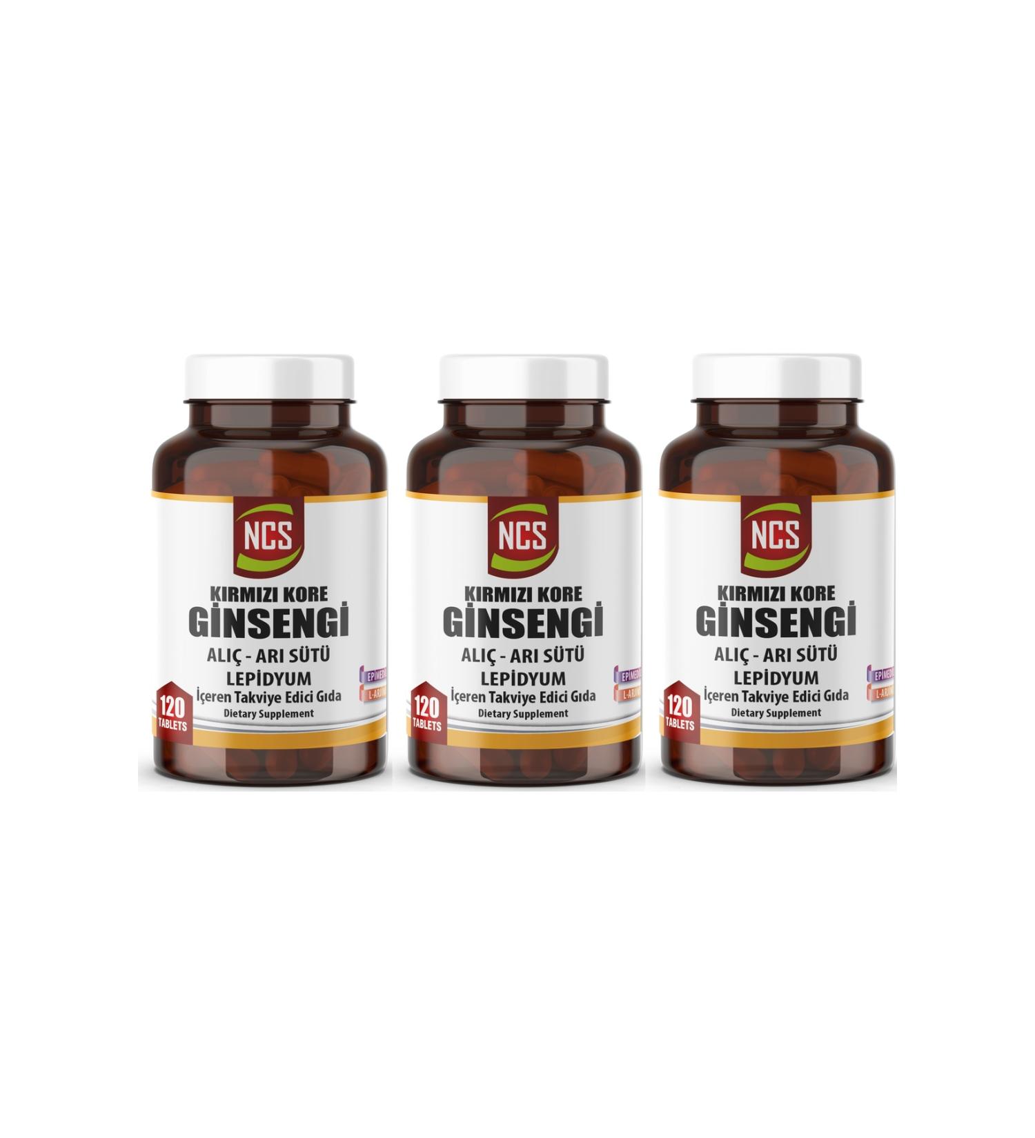 Ncs Red Korean Ginseng Hawthorn Royal Jelly Lepidium 3 X 120 Tablets 360 Tablets - Buy Online on GoSupps.com