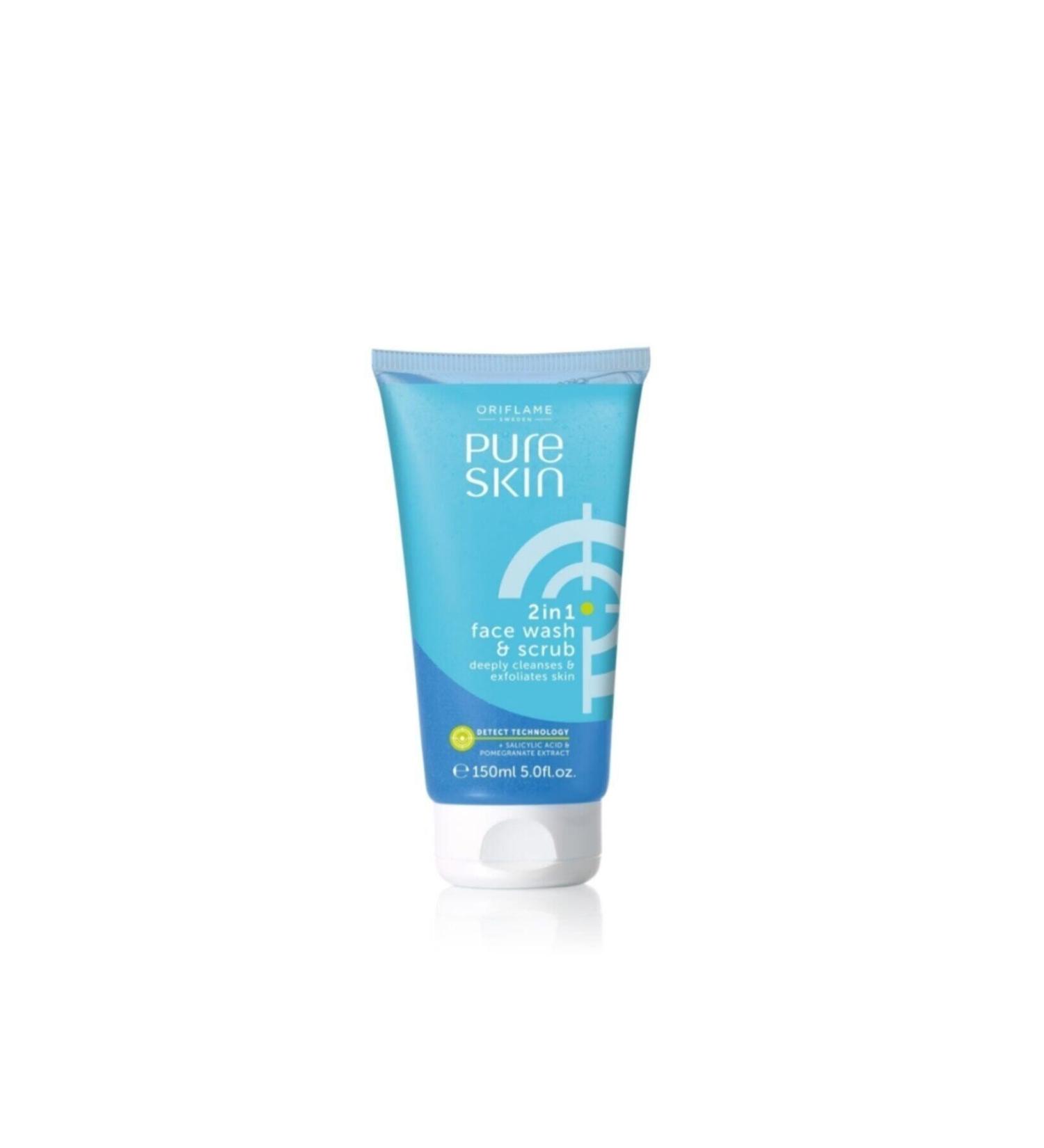 Oriflame Pure Skin 2 in 1 Dead Cell Remover Face Wash Gel 150 ml
