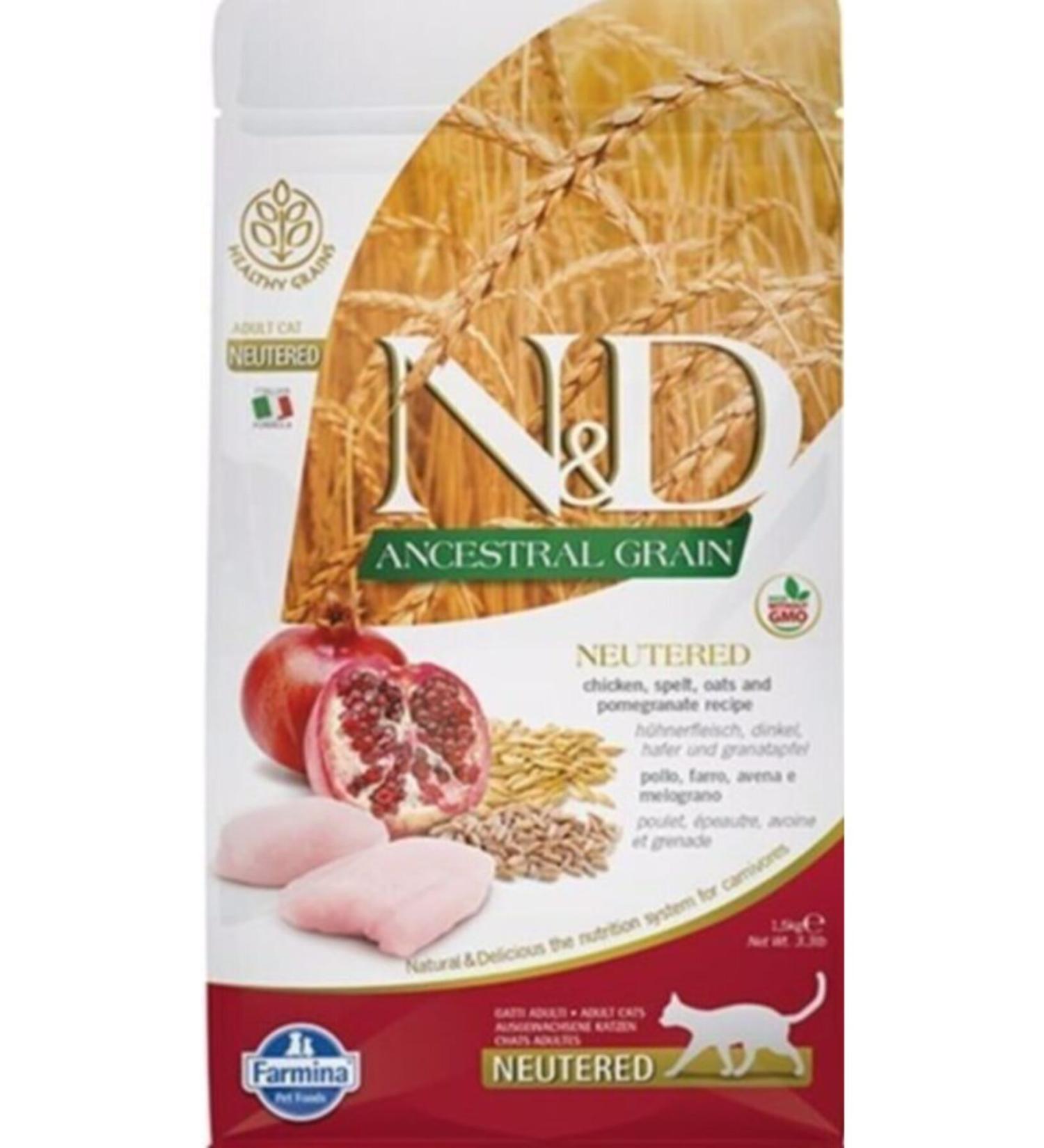 N & D Nd Low Grain Chicken and Pomegranate Cat Food 1.5 Kg