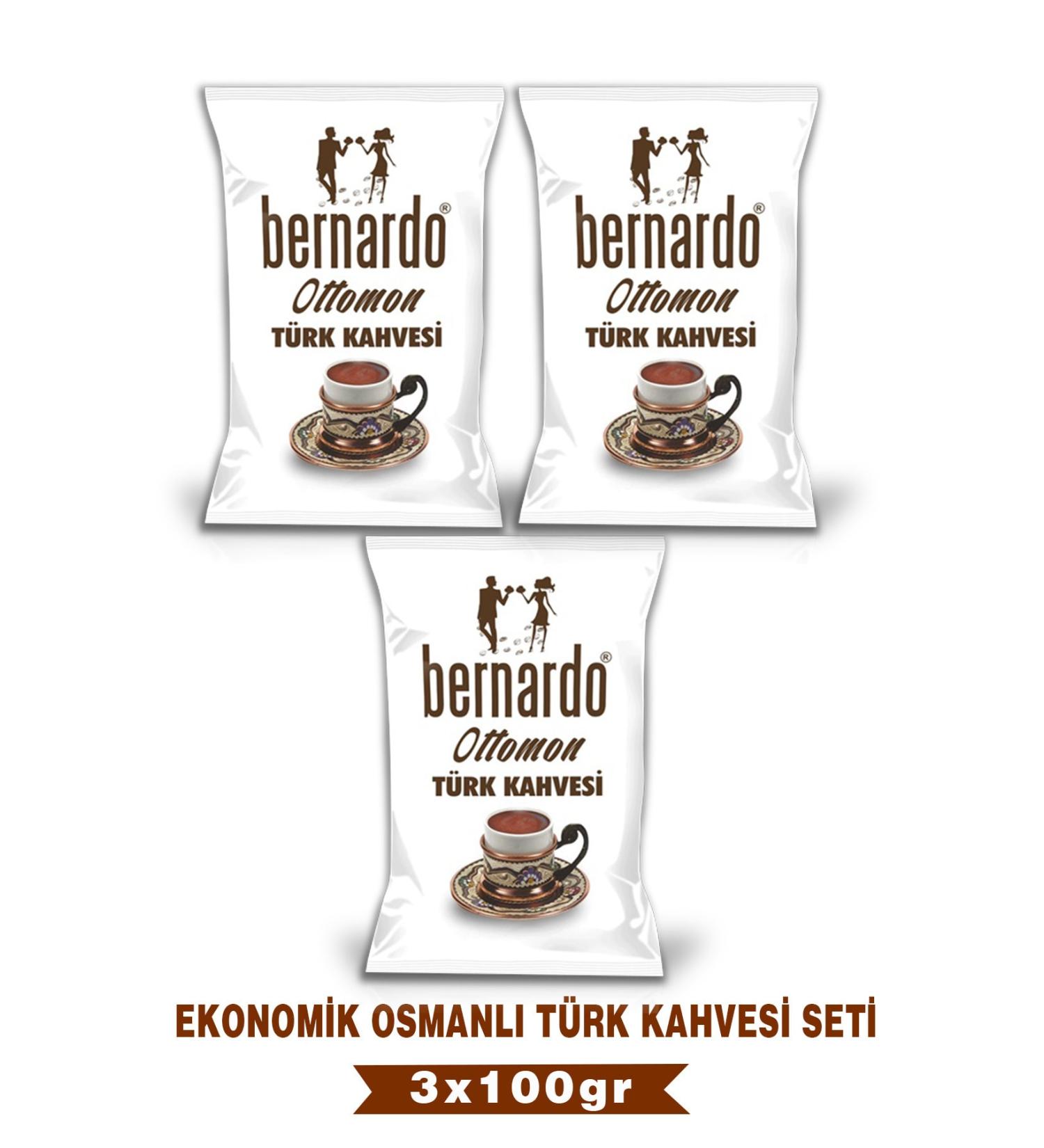 Bernardo 3-Piece Ottomon Turkish Coffee Economic Set 100grx3