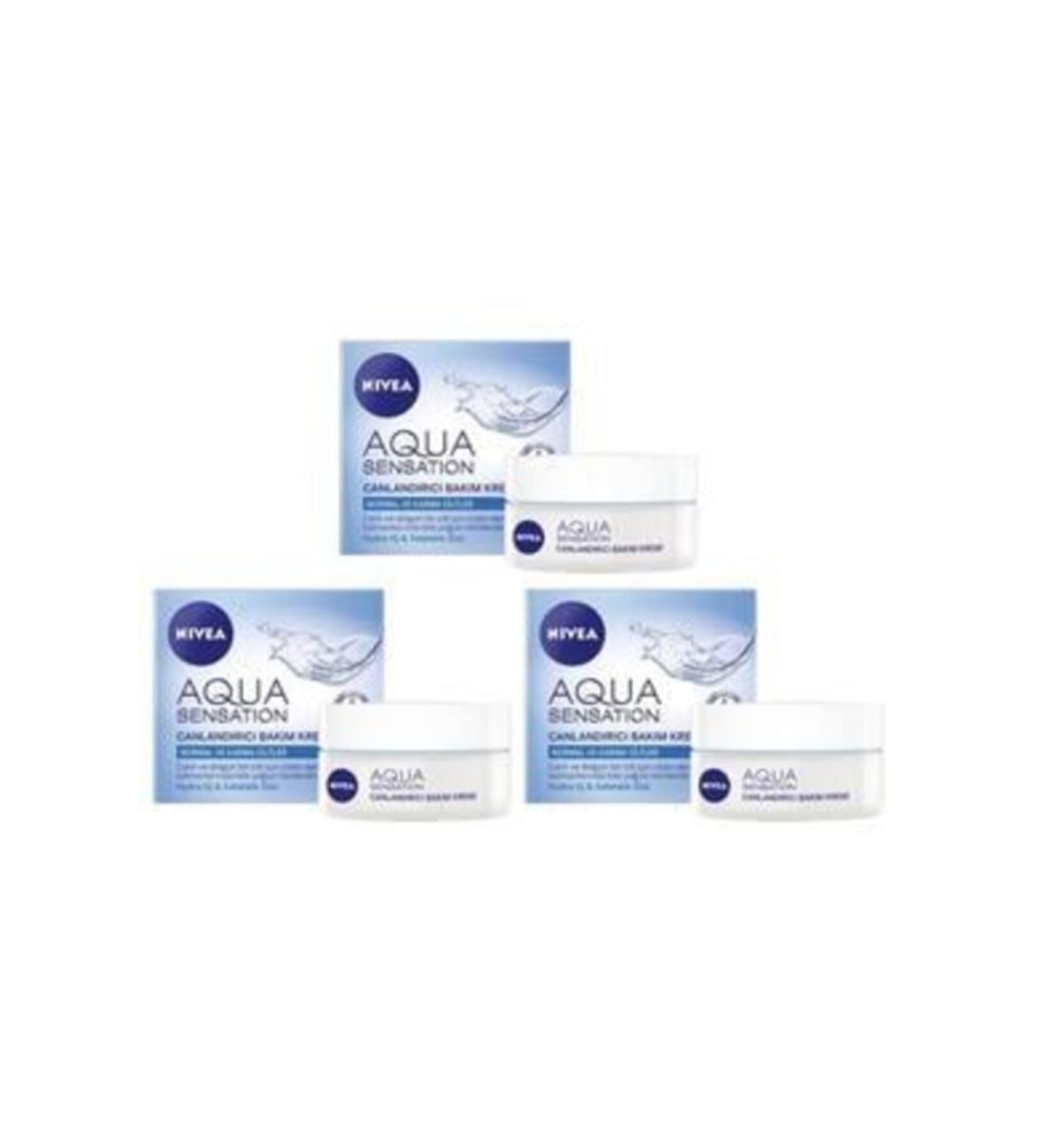 NIVEA Aqua Sensation Revitalizing Face Care Cream 50 ml 3 Pieces