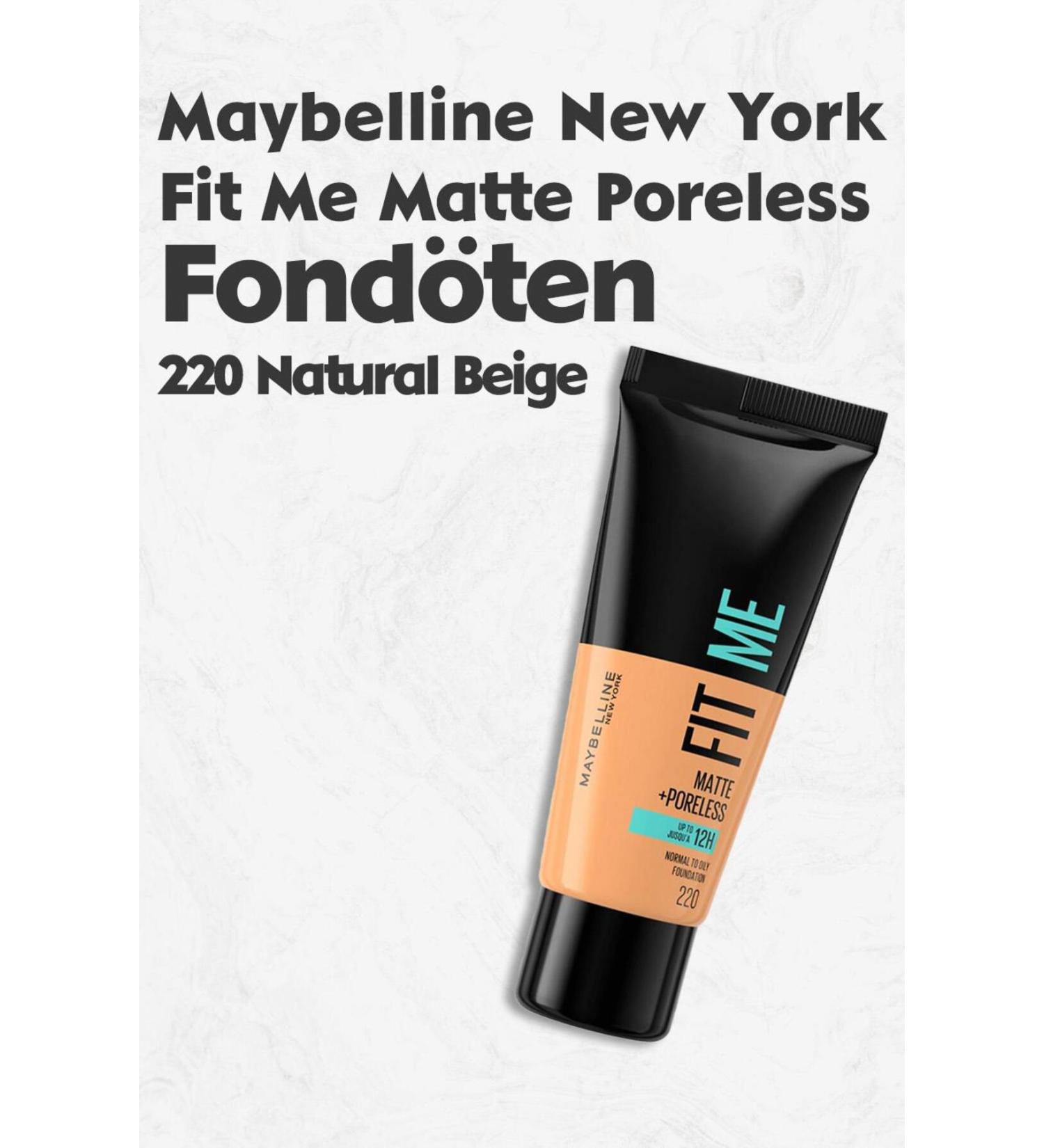 Maybelline New York Maybelline Fit Me Matte Poreless Foundation 220 Natural Beige