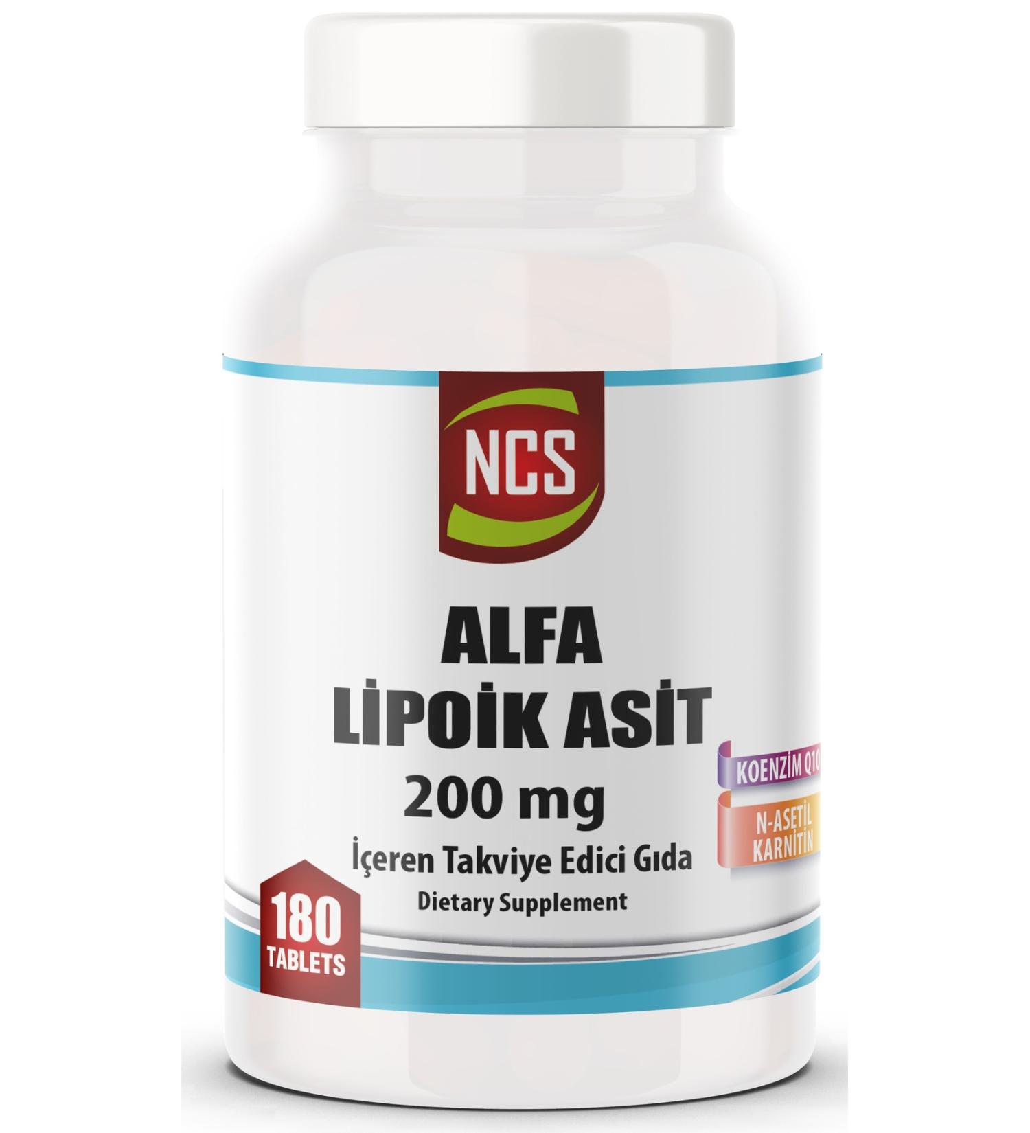 Ncs L-carnitine Alpha Lipoic Acid Coenzyme Q10 100 Mg 180 Tablets