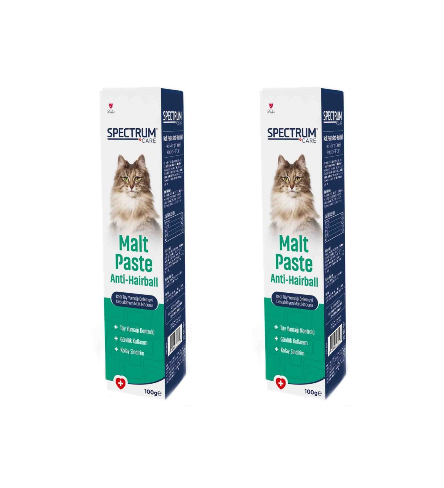 Spectrum Care Anti-Hairball Cat Hairball Prevention Supporting Malt Paste 100gr - 2 Pieces