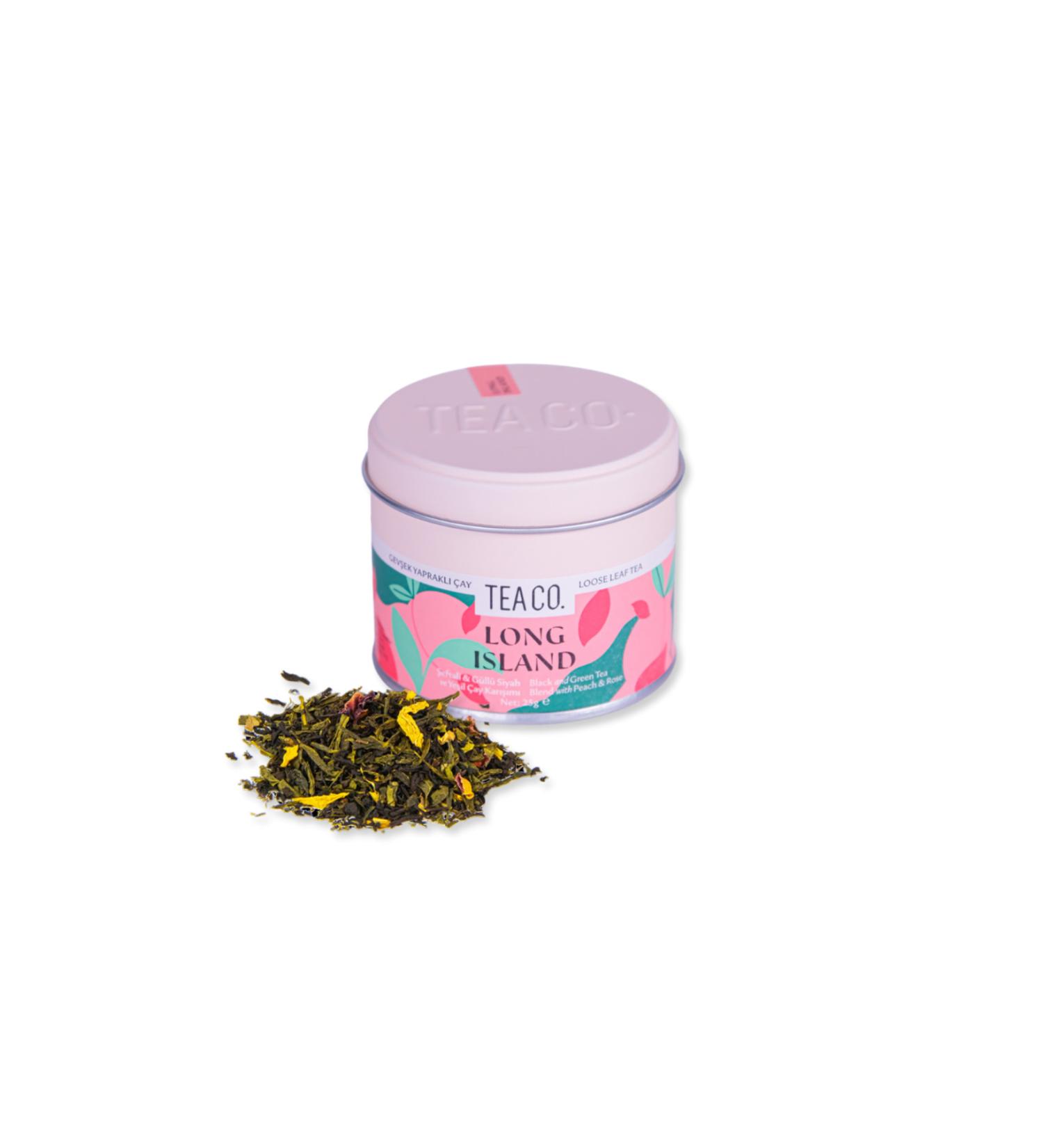 TEA CO Long Island - Peach and Rose Black Tea 25 gr Tin Box