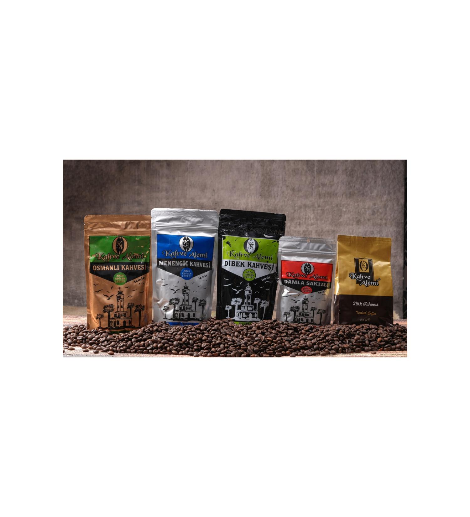 Coffee World 5-Piece Introduction Set Turkish Coffee Ottoman Coffee Dibek Coffee Menengi Coffee Mastic