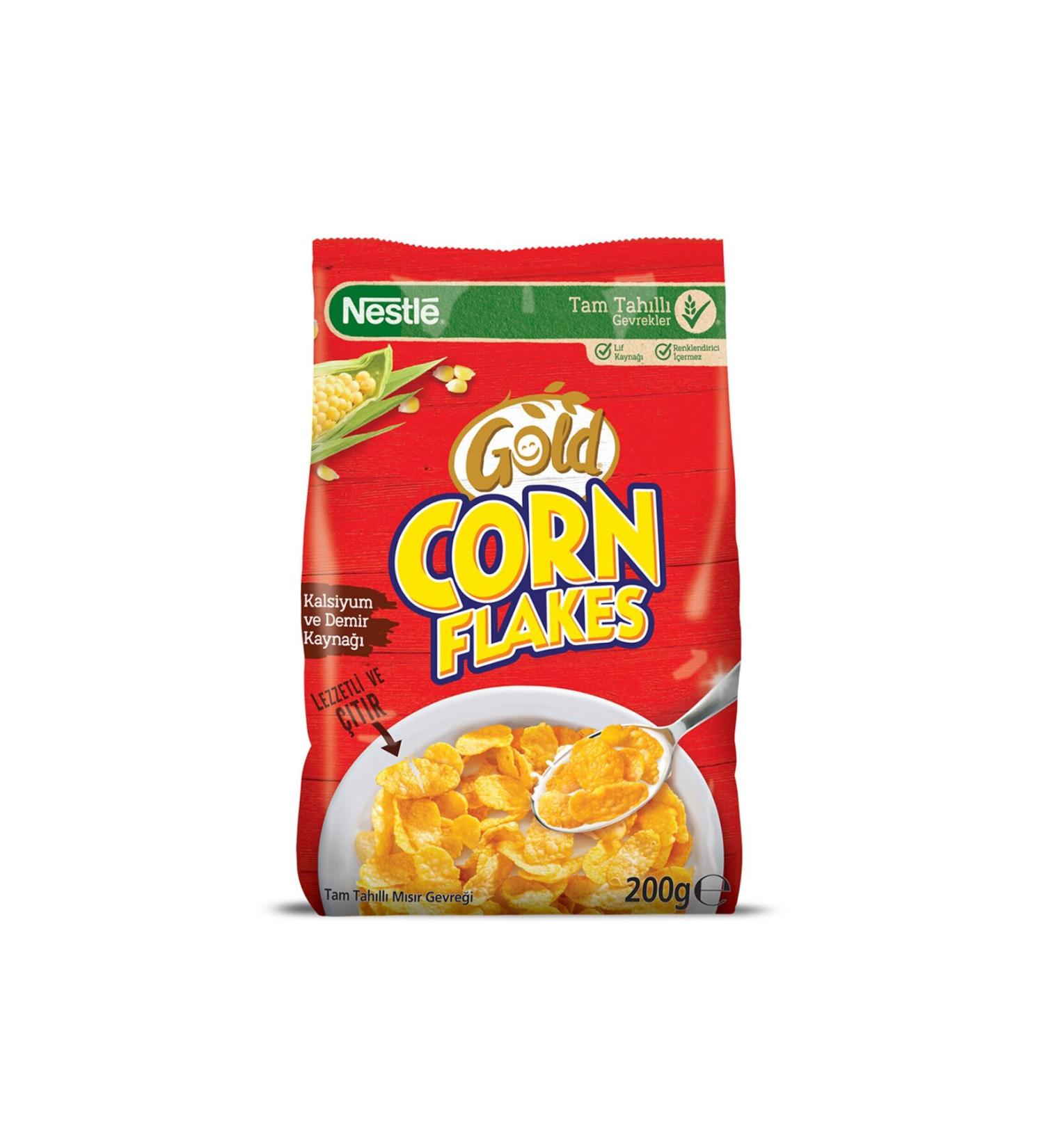 Nestle Gold Corn Flakes Whole Grain Corn Flakes 200 Gr x 3 Pieces